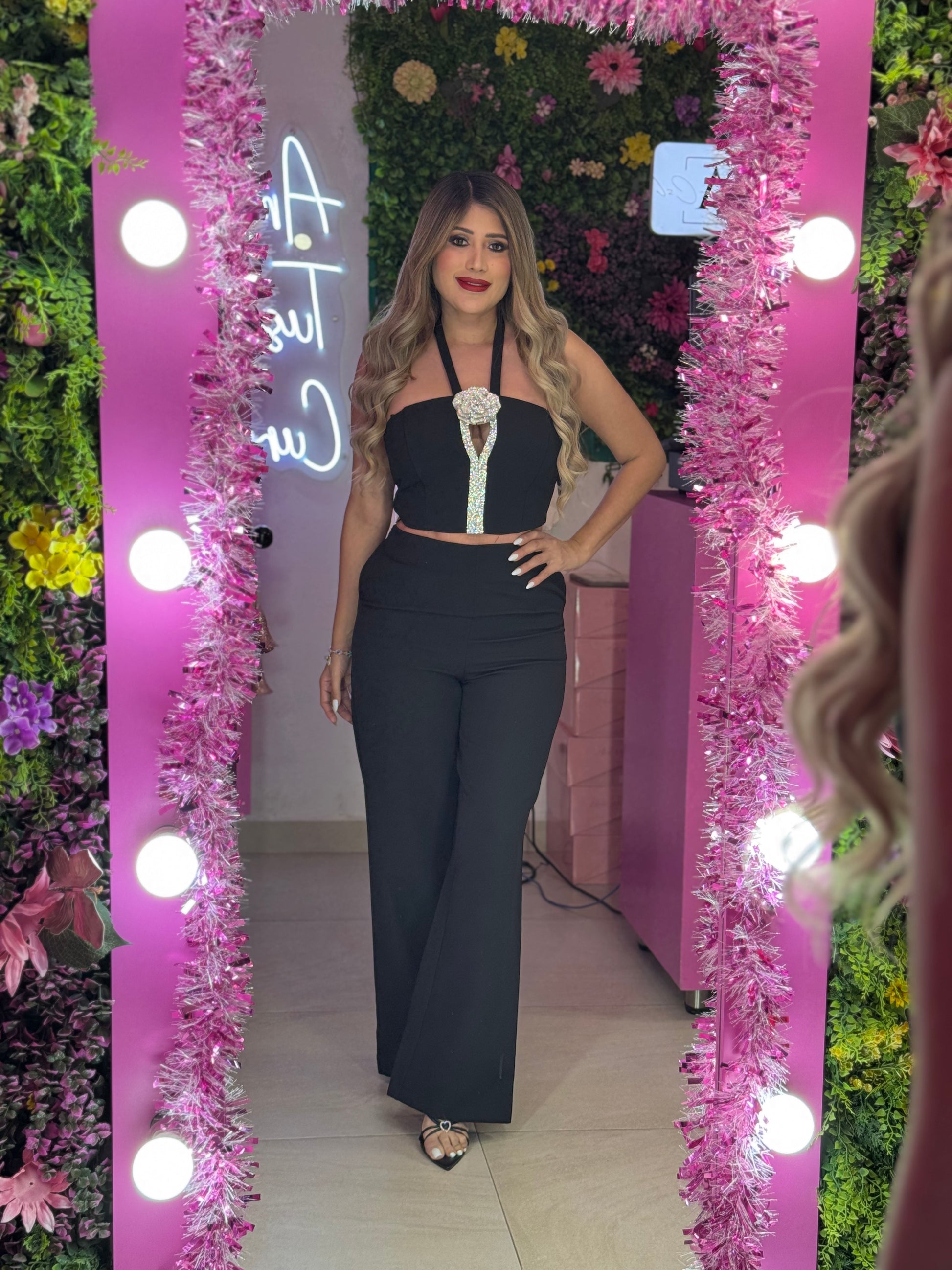 Set negro con brillos