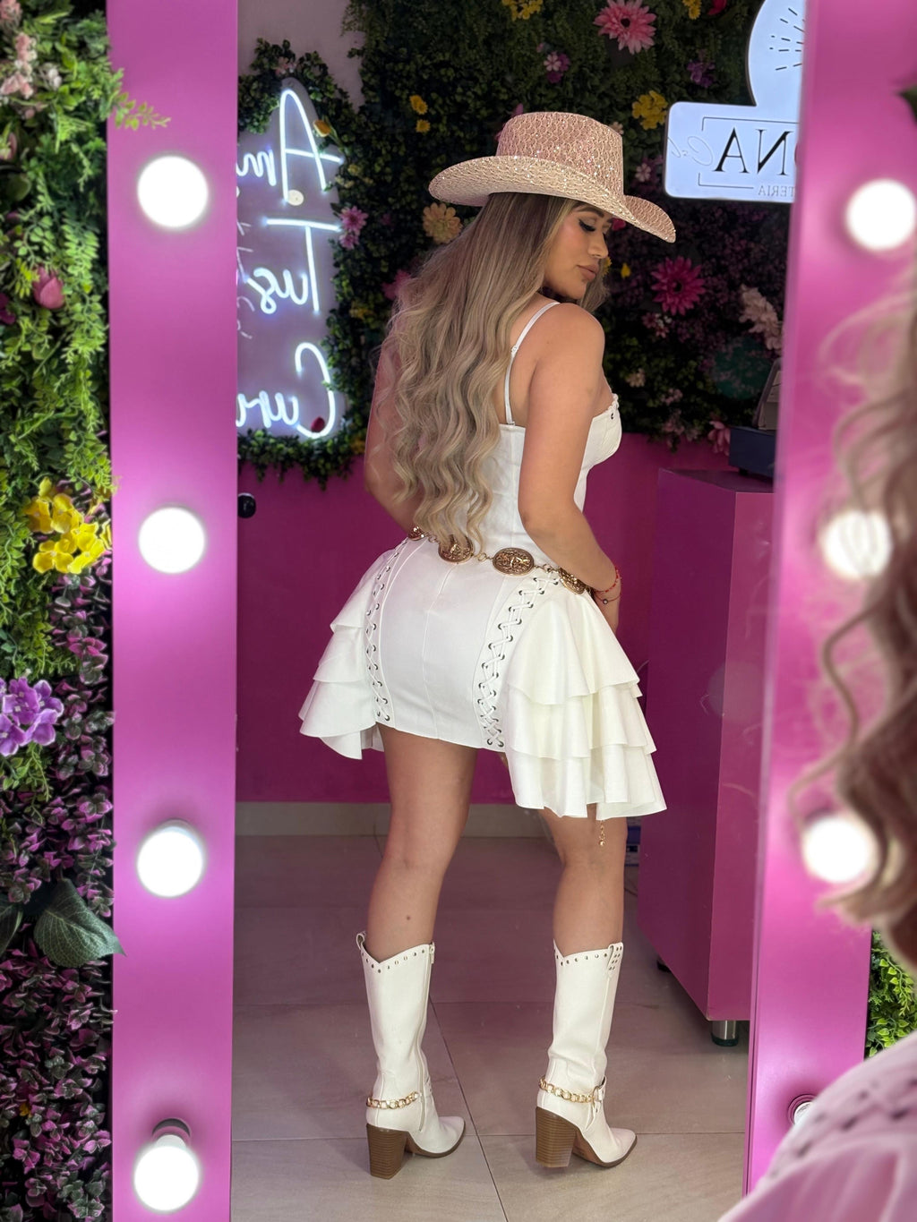 Vestido gamuza blanco