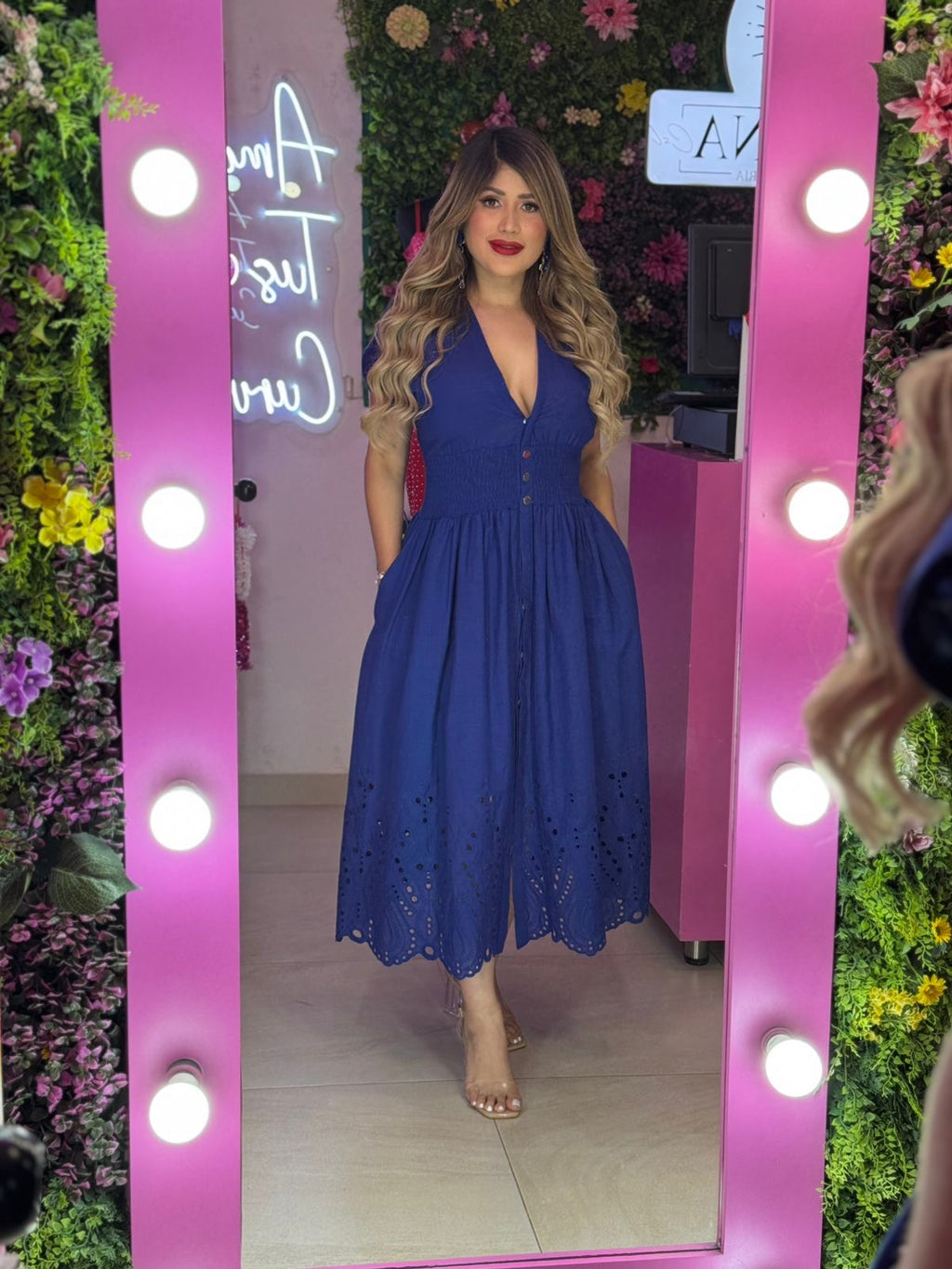 Vestido azul largo
