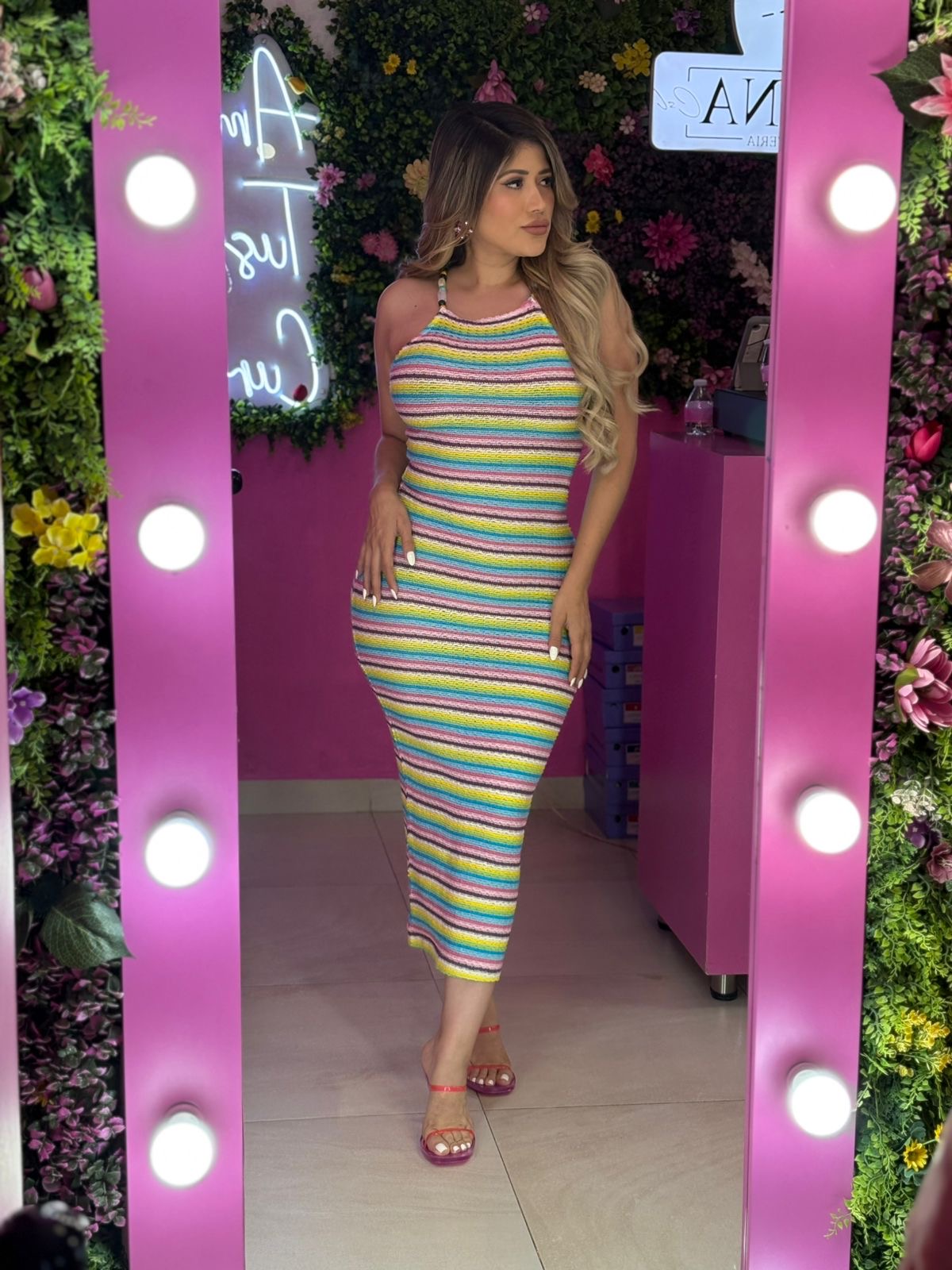 Vestido multicolor largo