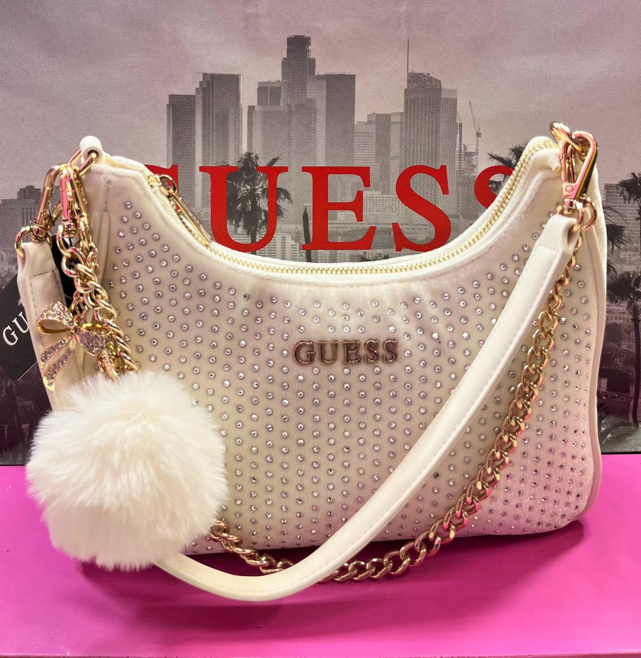 Bolsa blanca guess terciopelo