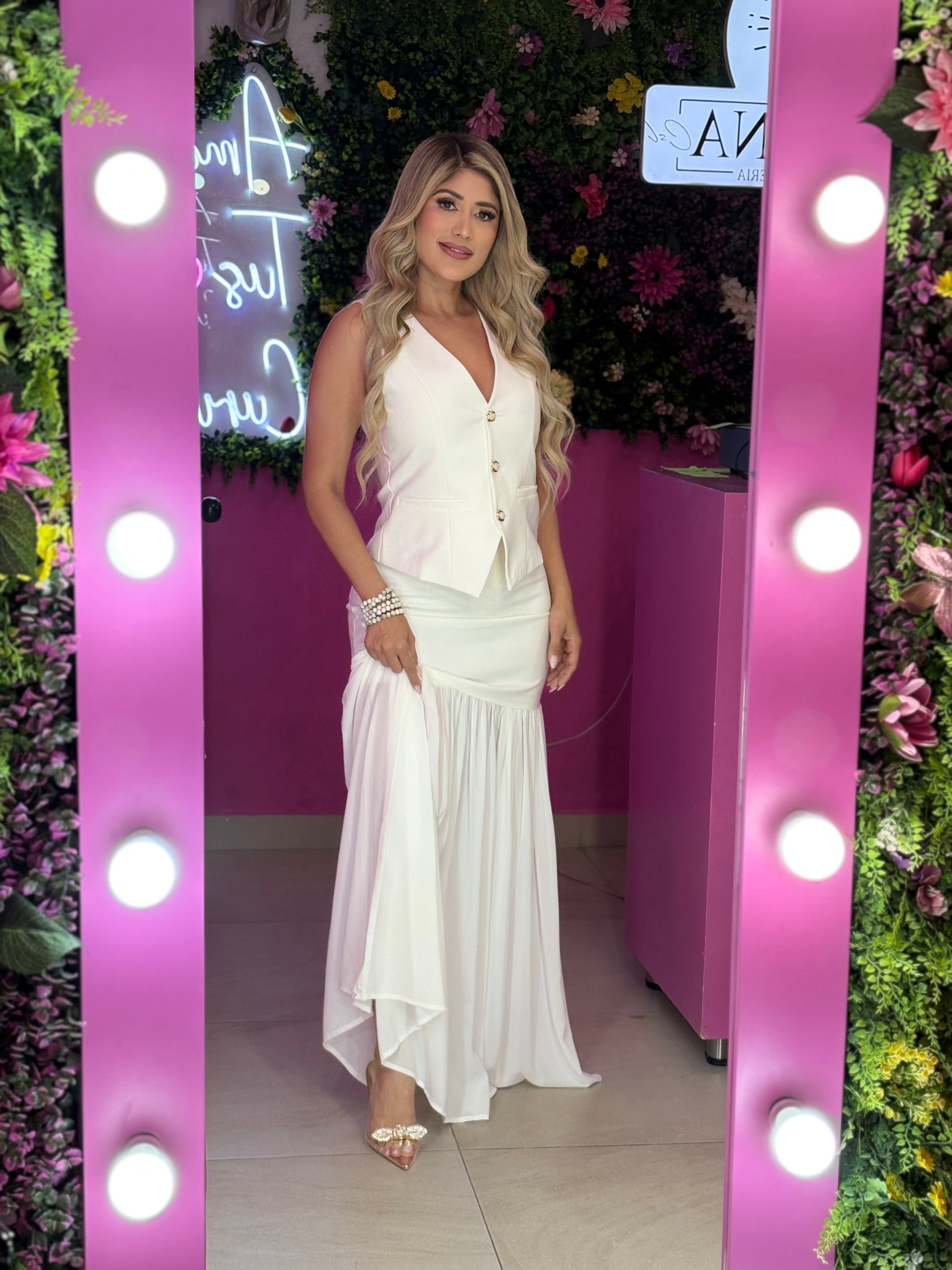 Set blanco chaleco