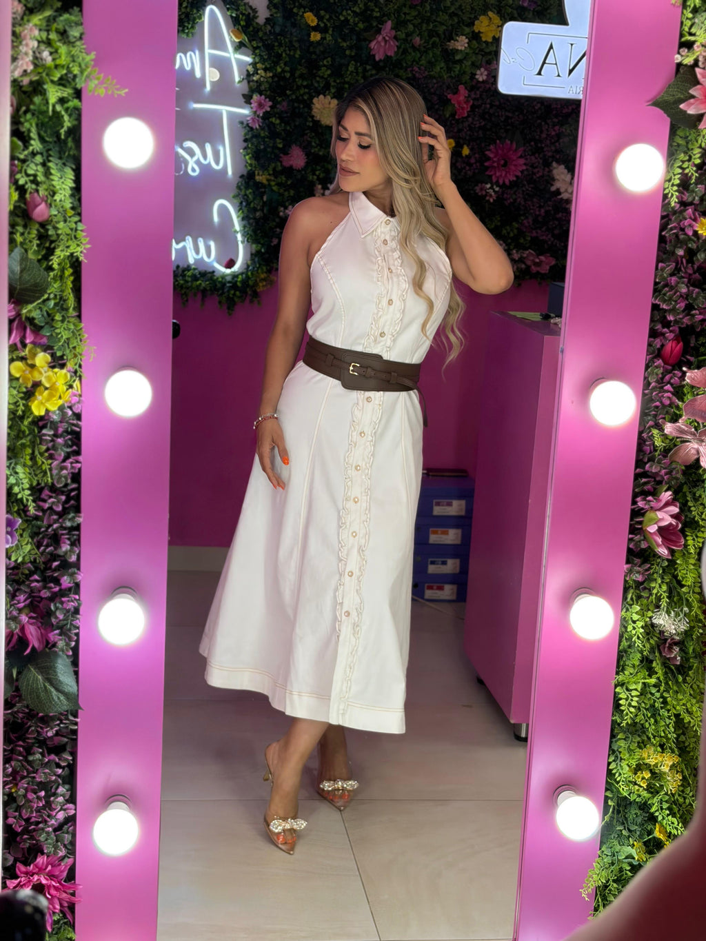 Vestido blanco de mezclilla
