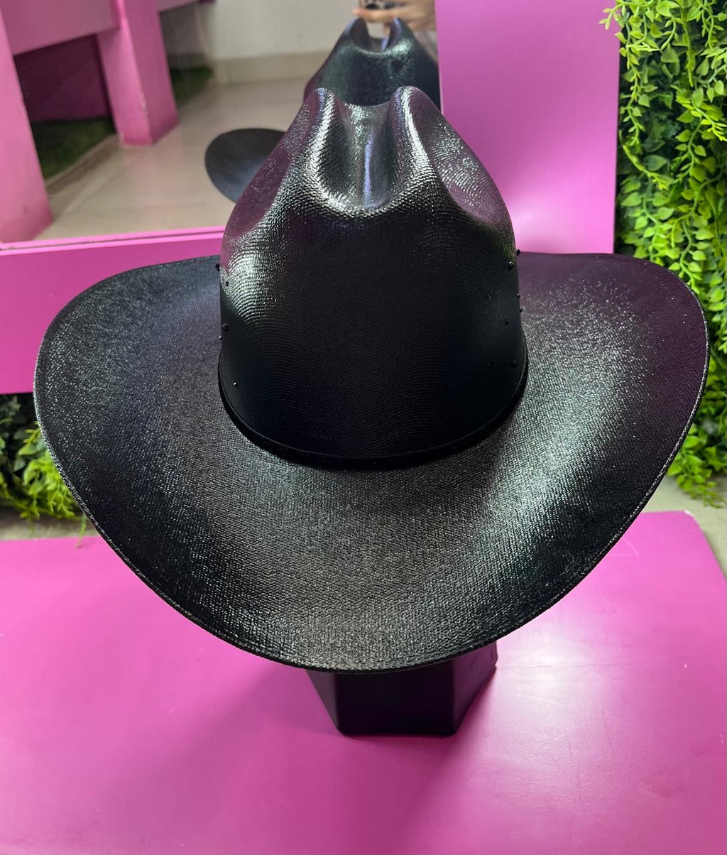 Sombrero negro tipo texana