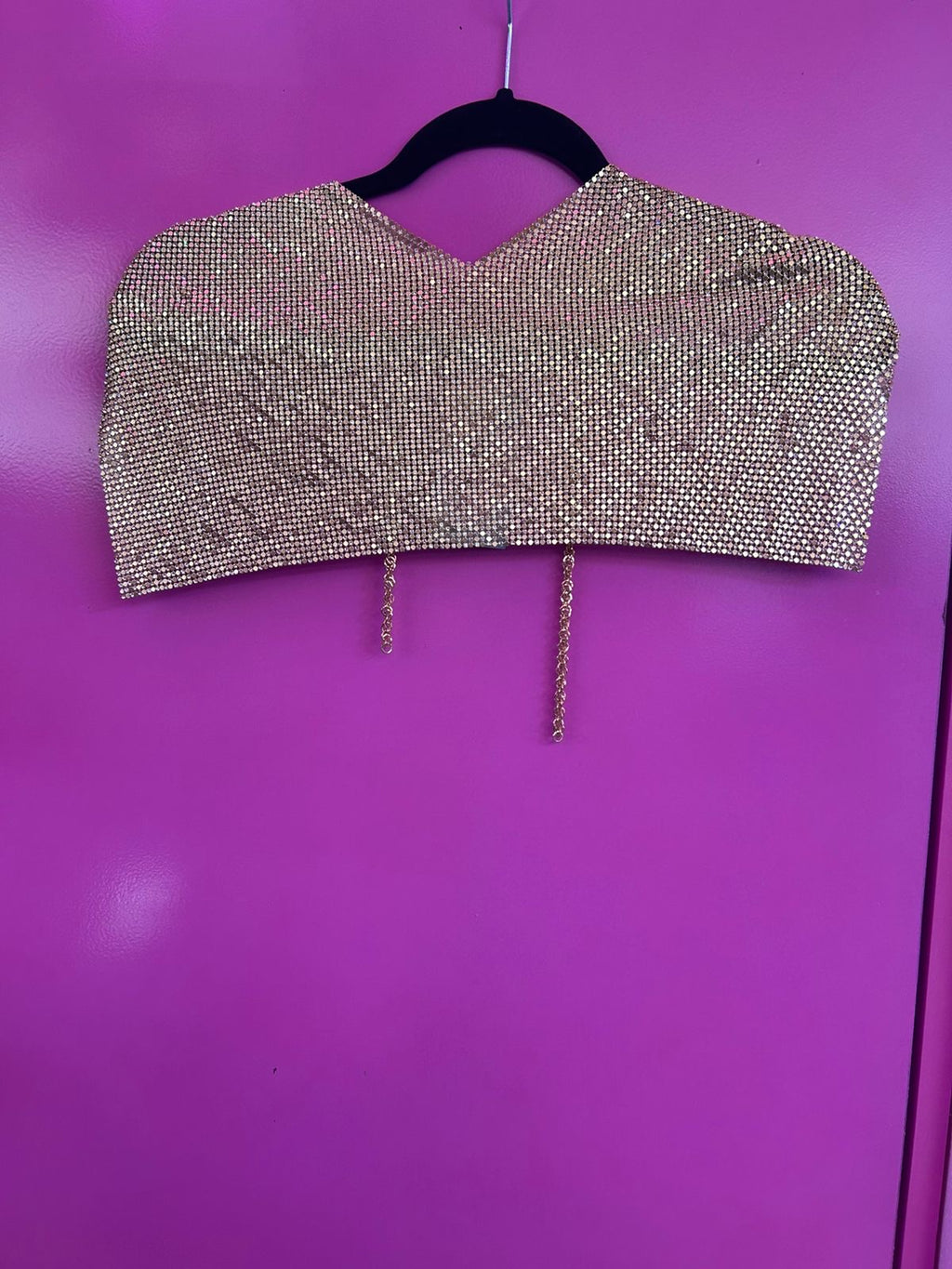 Top de brillos dorado