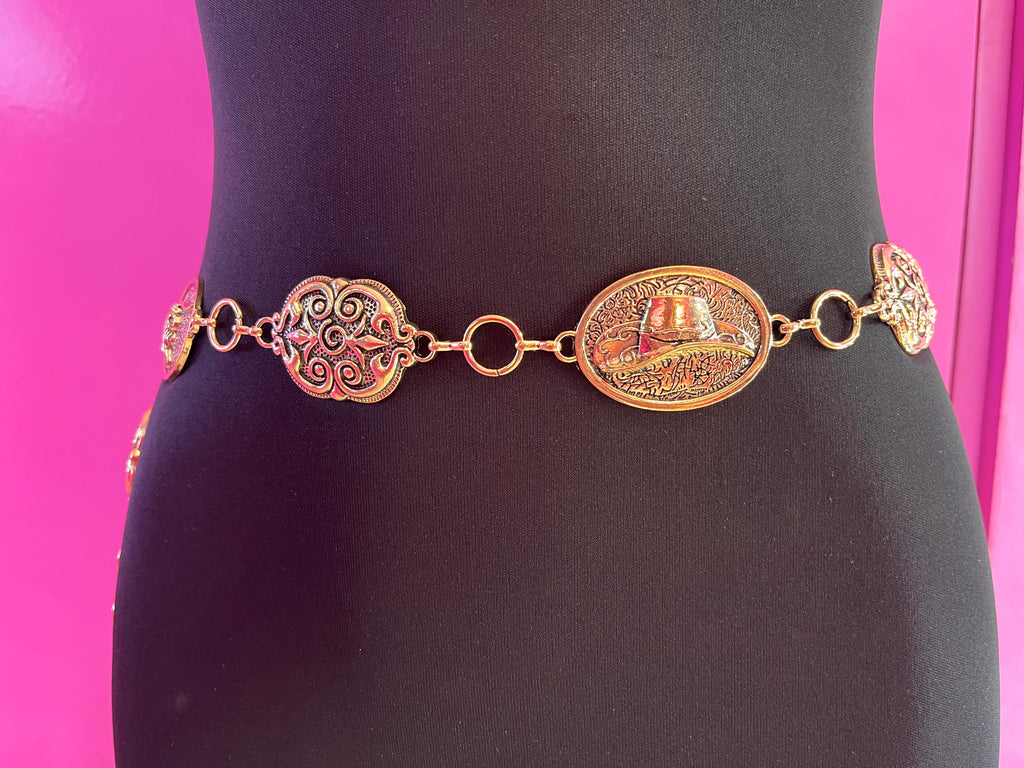 Cinto de cadena herraje dorado