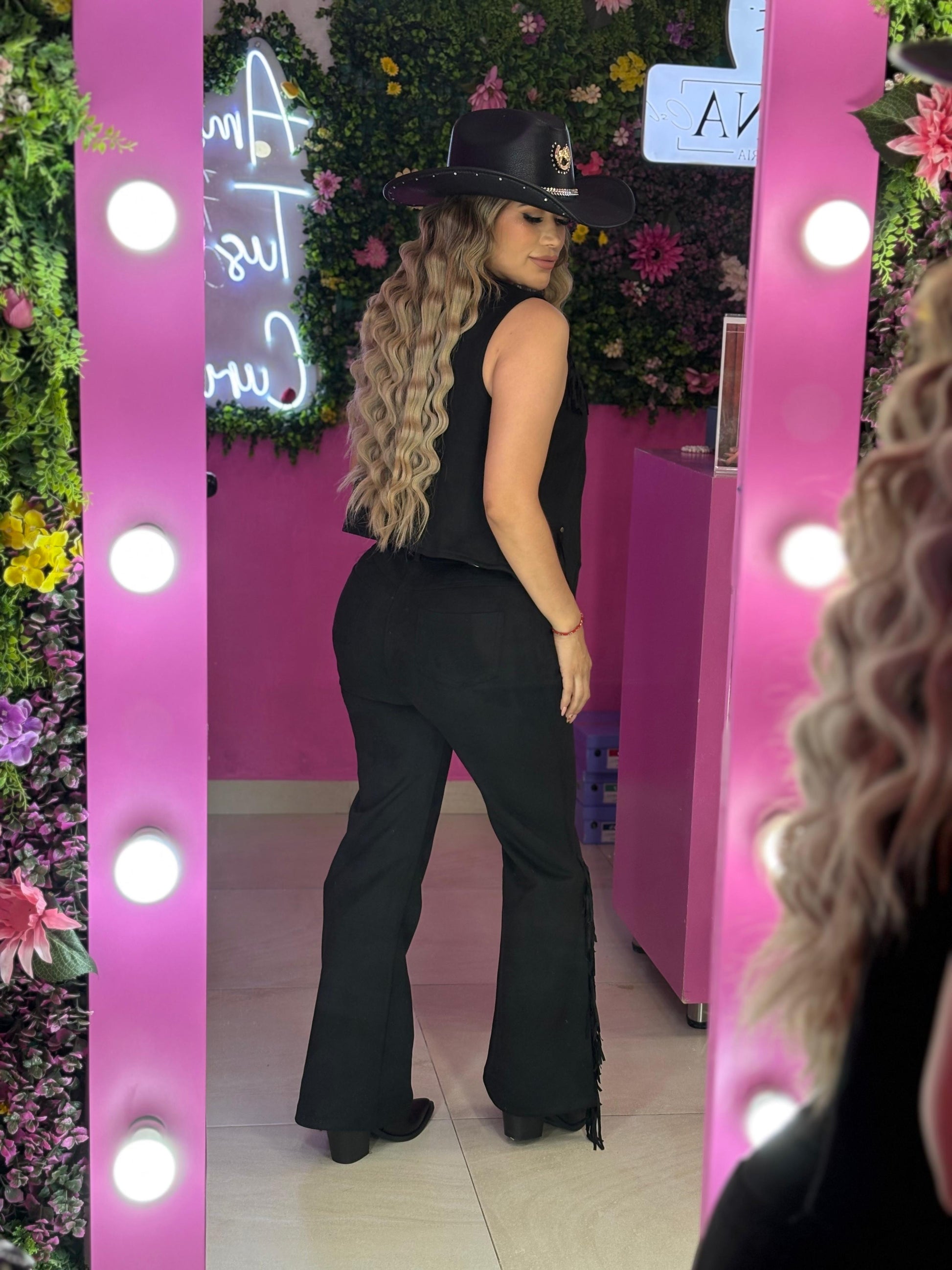 Set negro vaquero gamuza