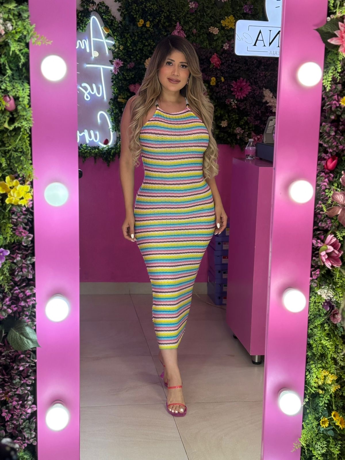 Vestido multicolor largo