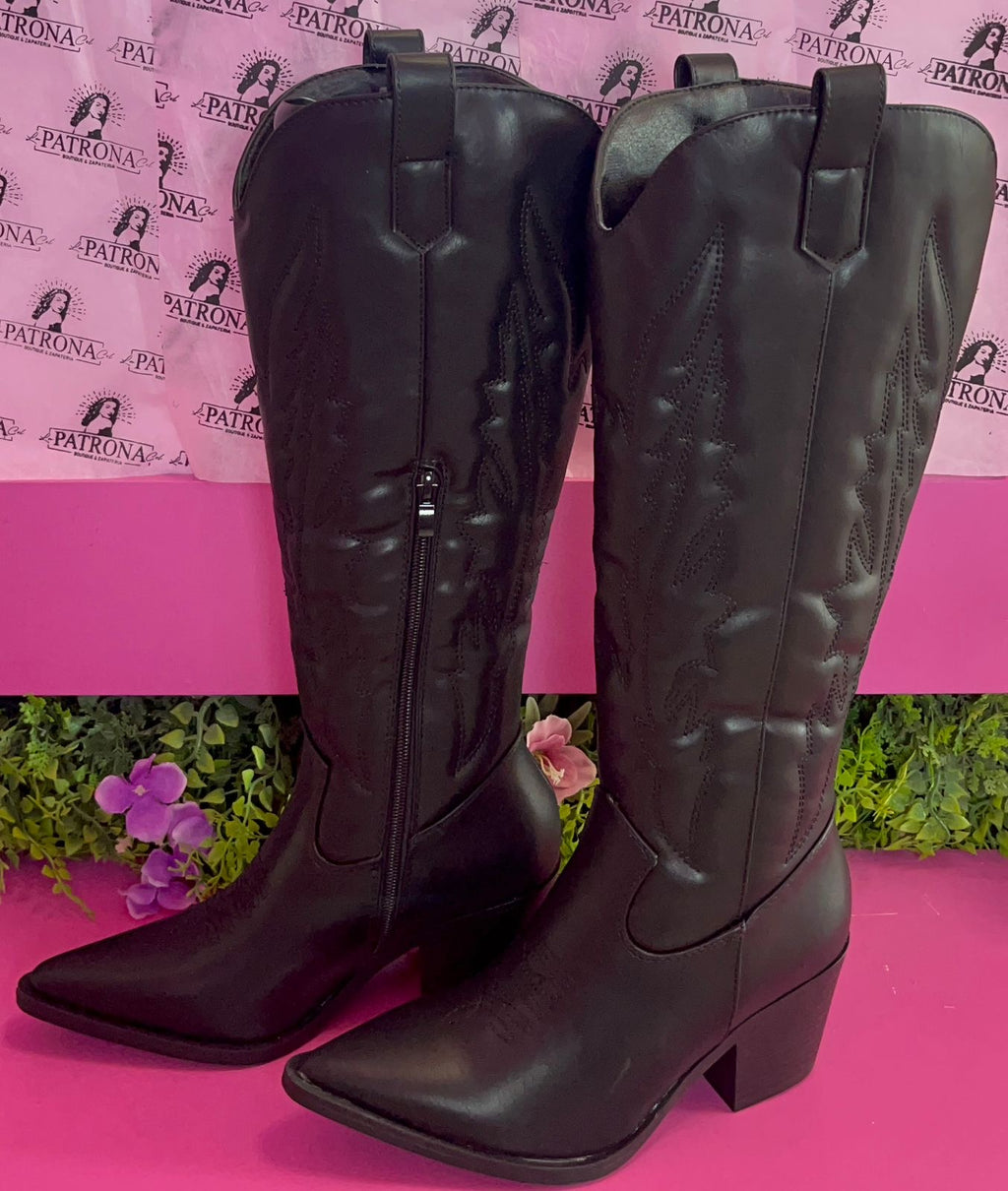 Bota vaquera negra LAILA