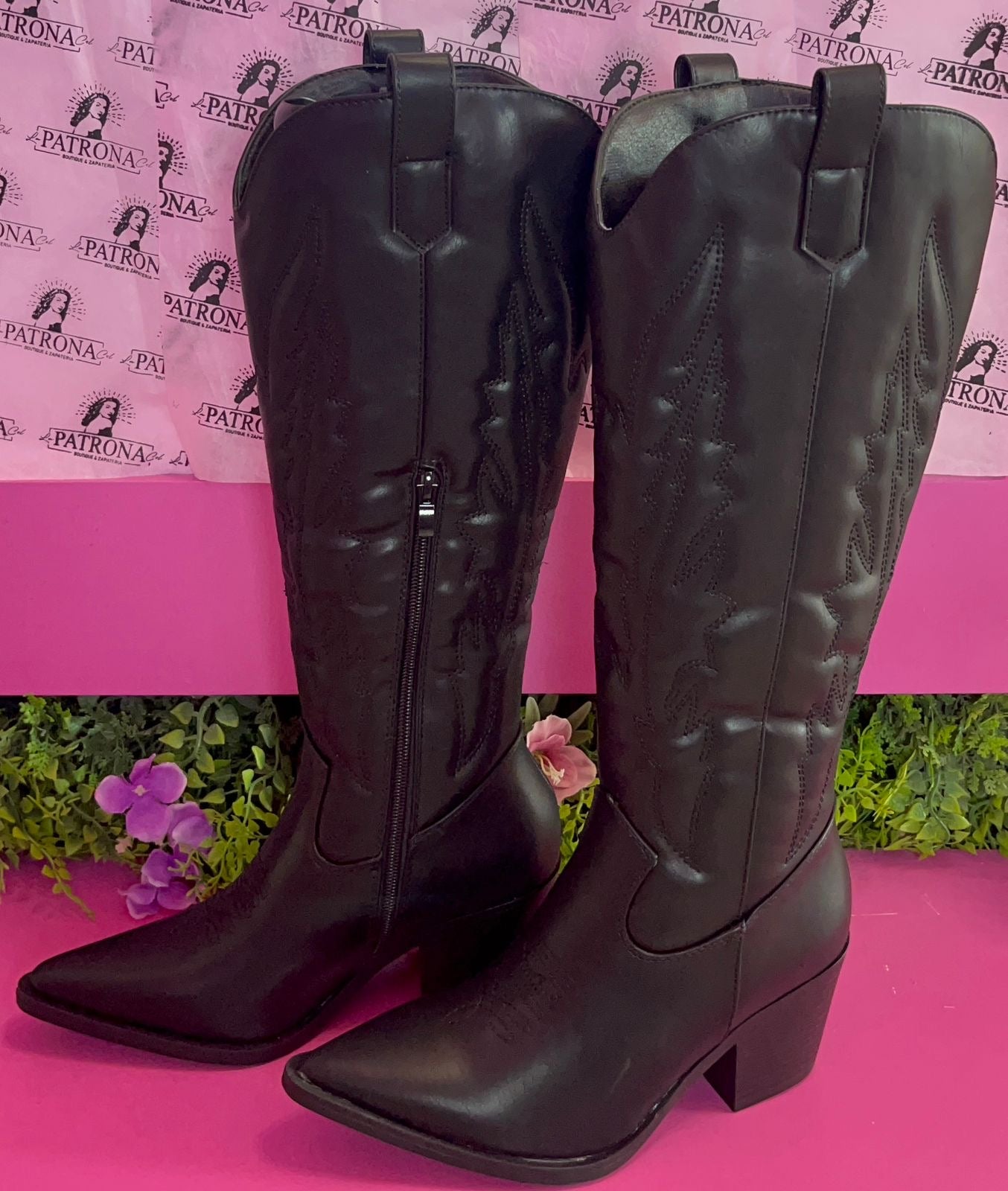 Bota vaquera negra LAILA