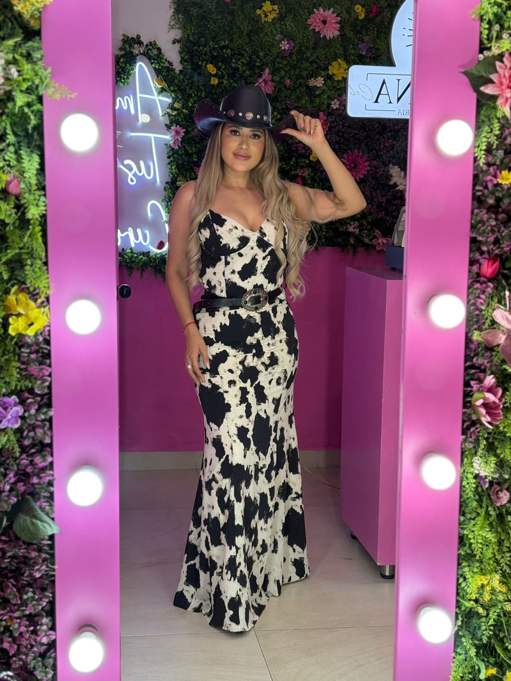 Set vaquita beige con negro