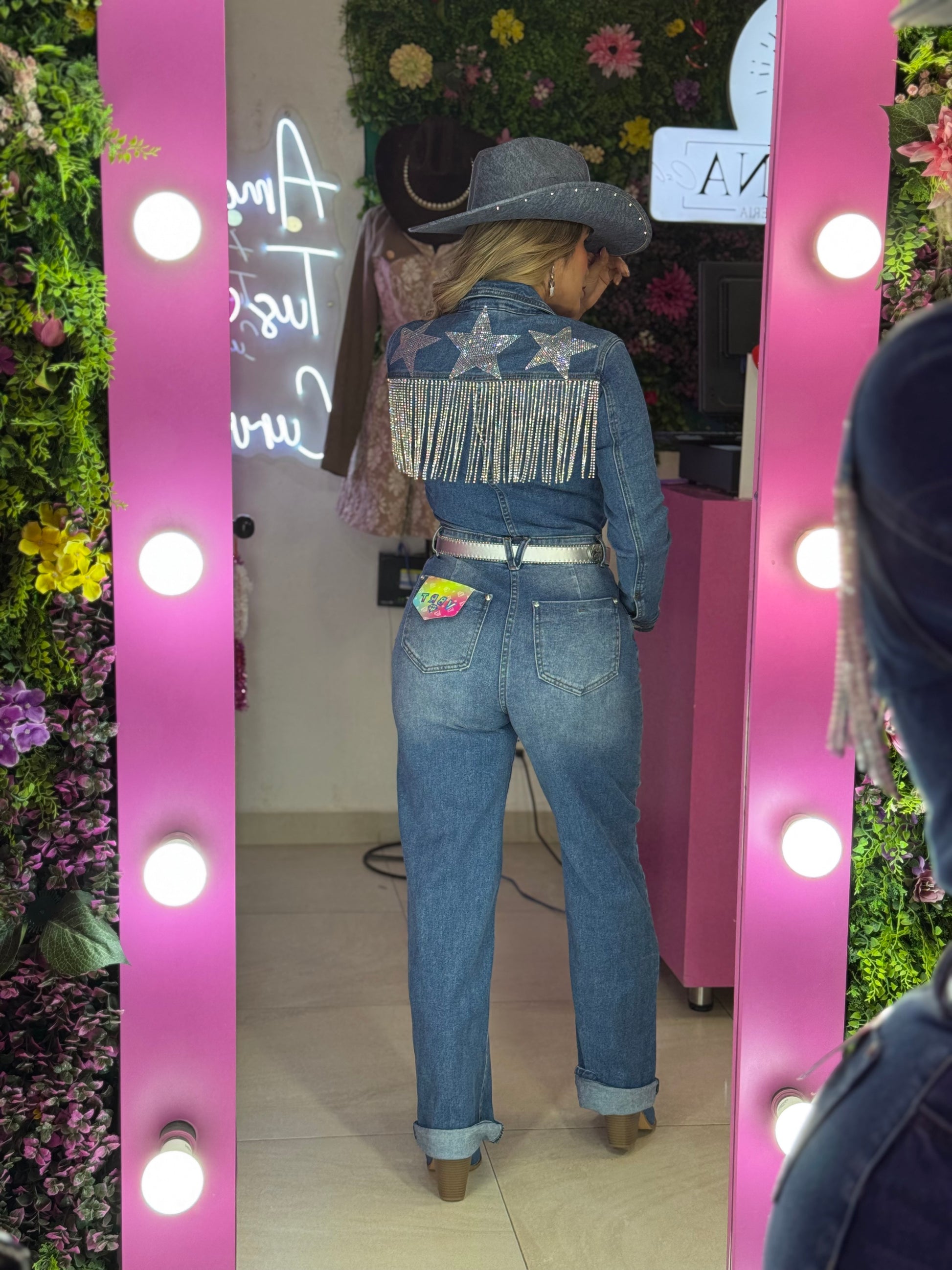 Palazo vaquero de mezclilla