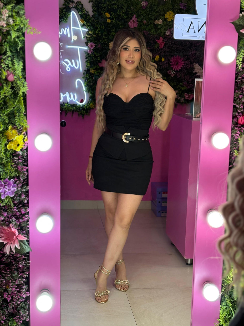 Panty blusa negra mesh