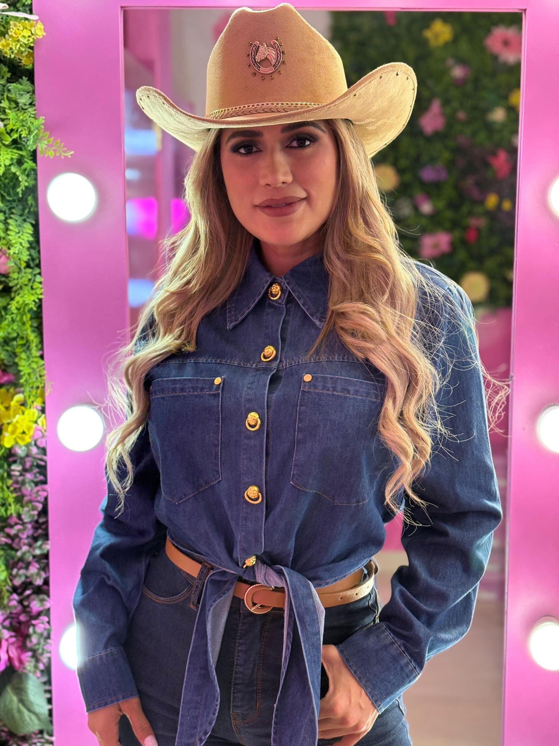 Camisa mezclilla amarre