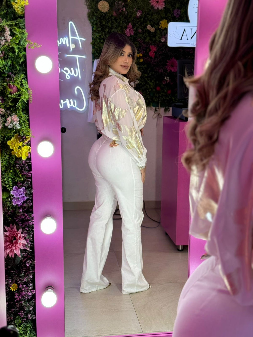 Pantalón blanco con cinto