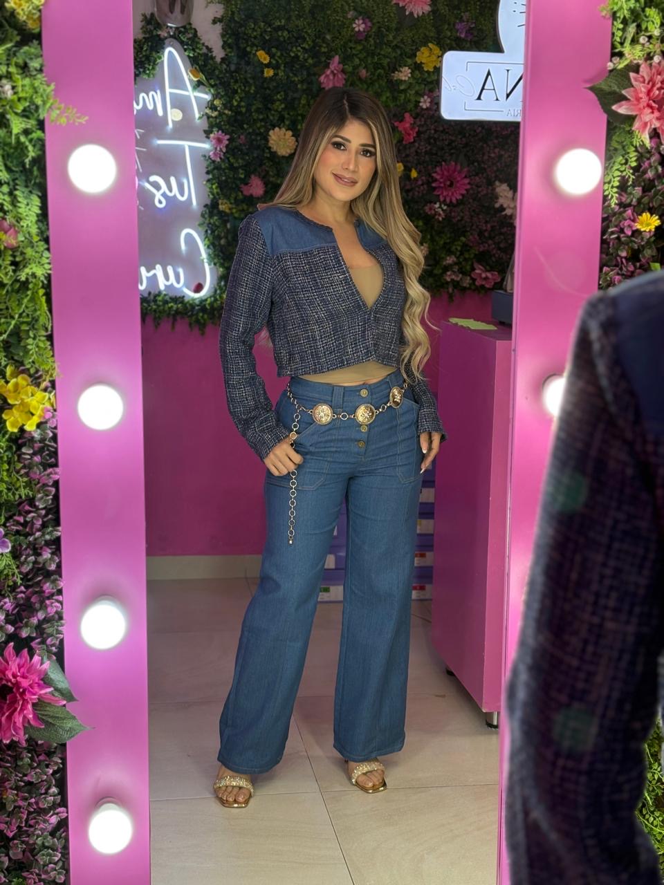 Set de mezclilla con blazer