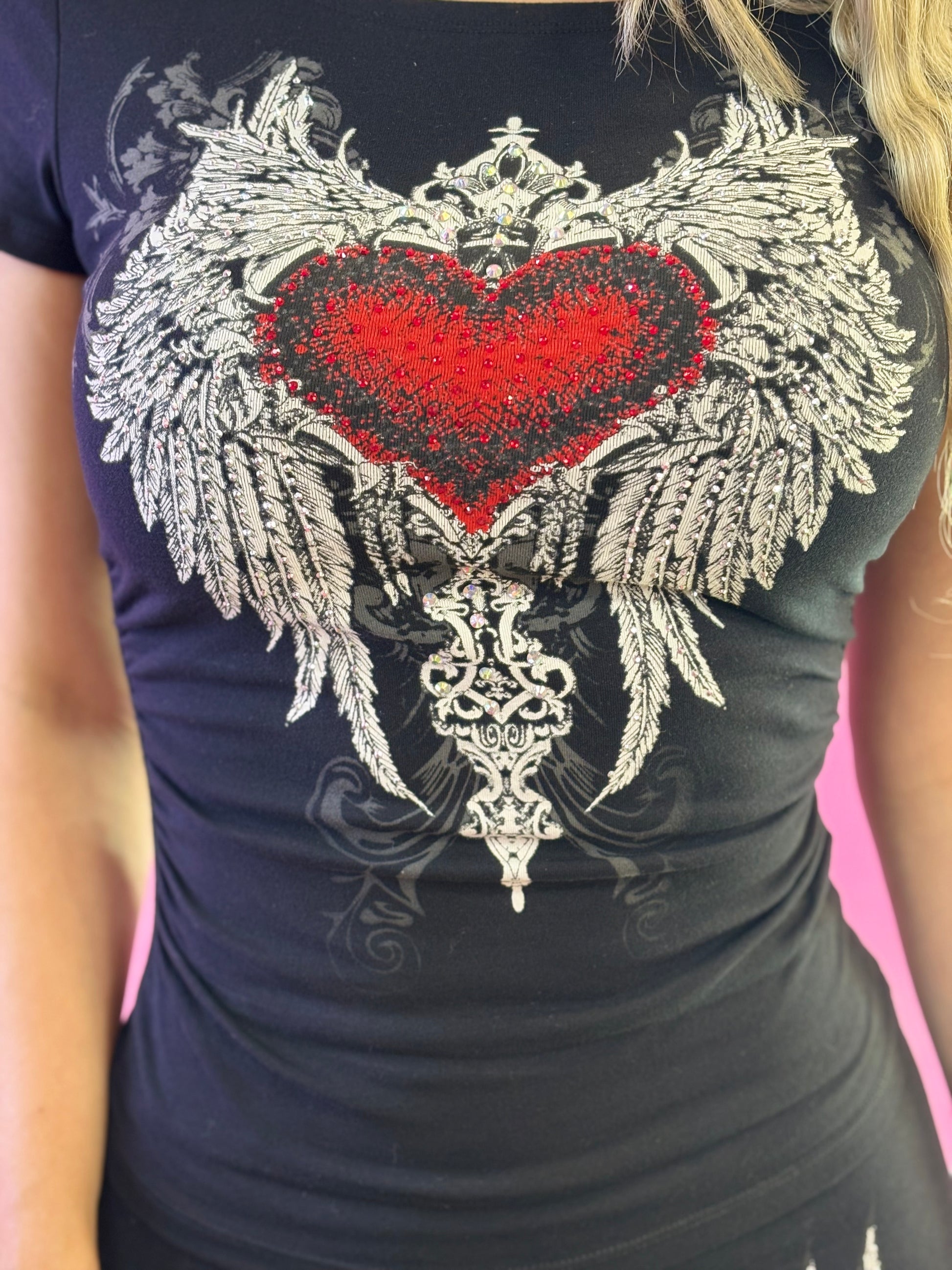Set negro de corazón