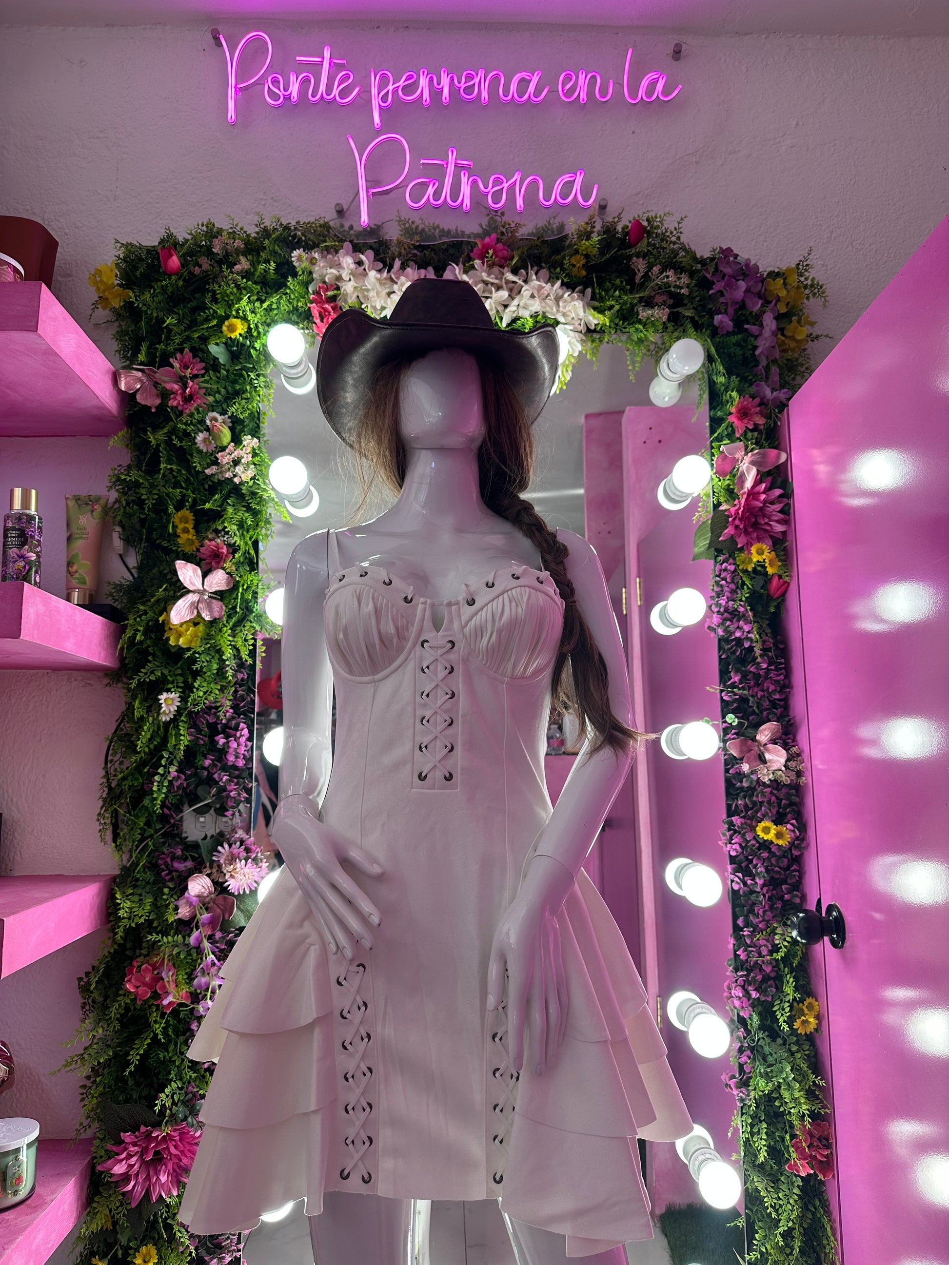 Vestido gamuza blanco