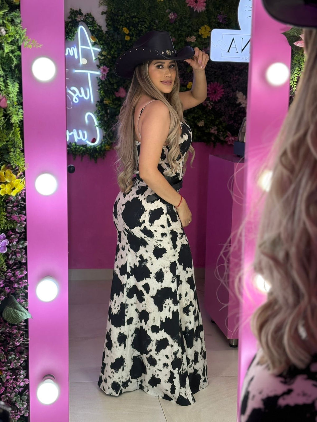 Set vaquita beige con negro