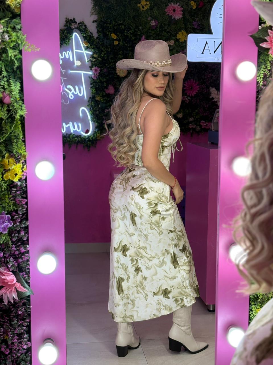 Set blanco con verde