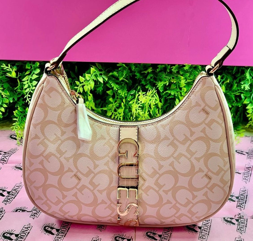 Bolsa GUESS beige con detalles dorados