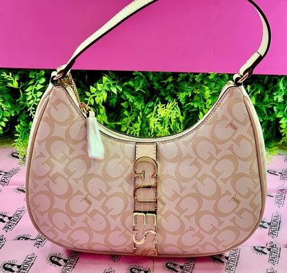 Bolsa GUESS beige con detalles dorados