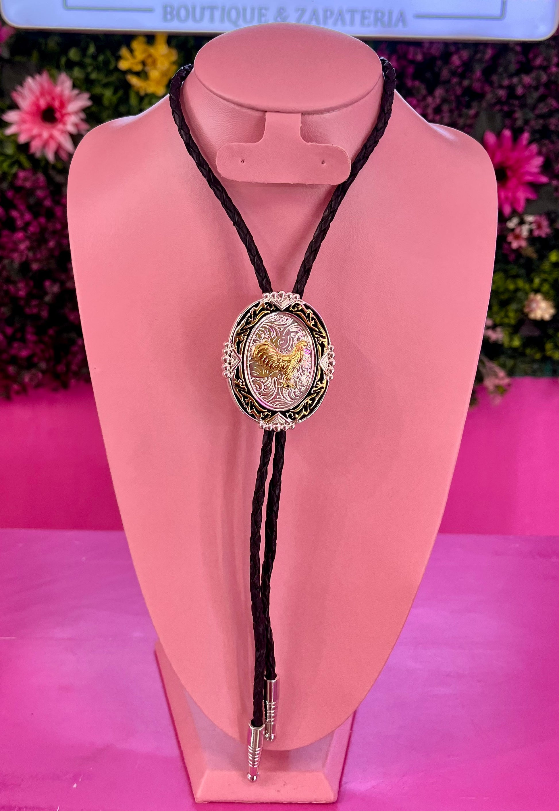 Corbatín gallo dorado con plata