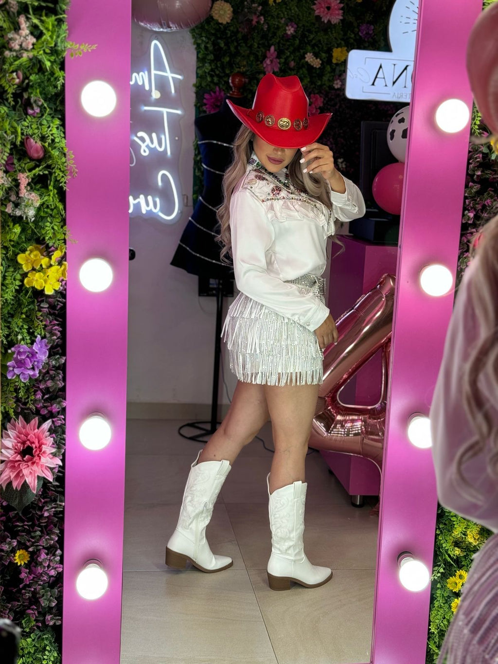Short falda barbas blanco