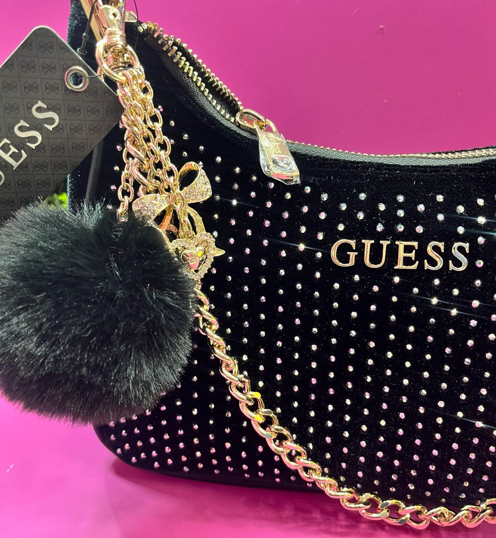 Bolsa negra guess de terciopelo