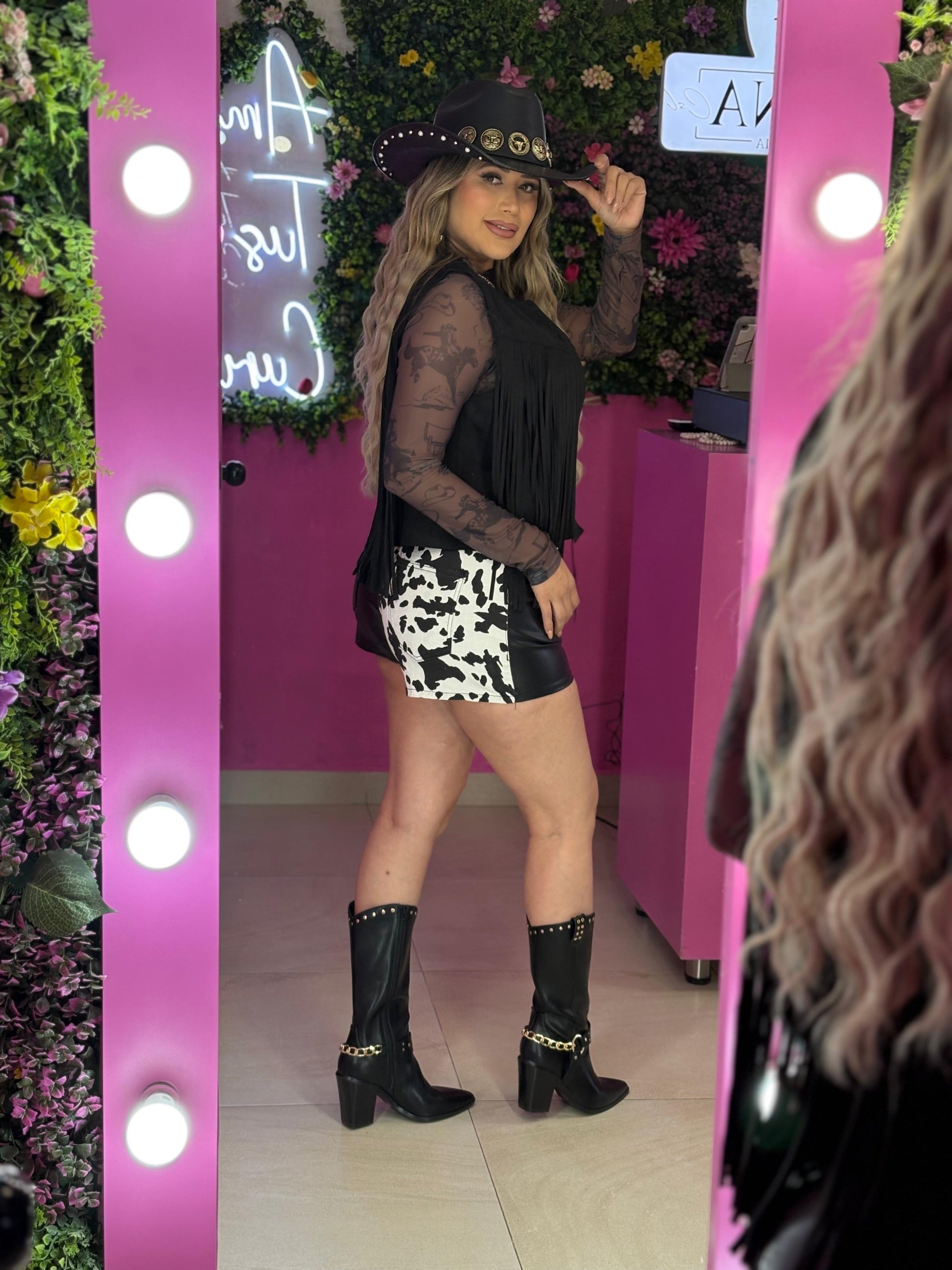 Short con estampado vaca