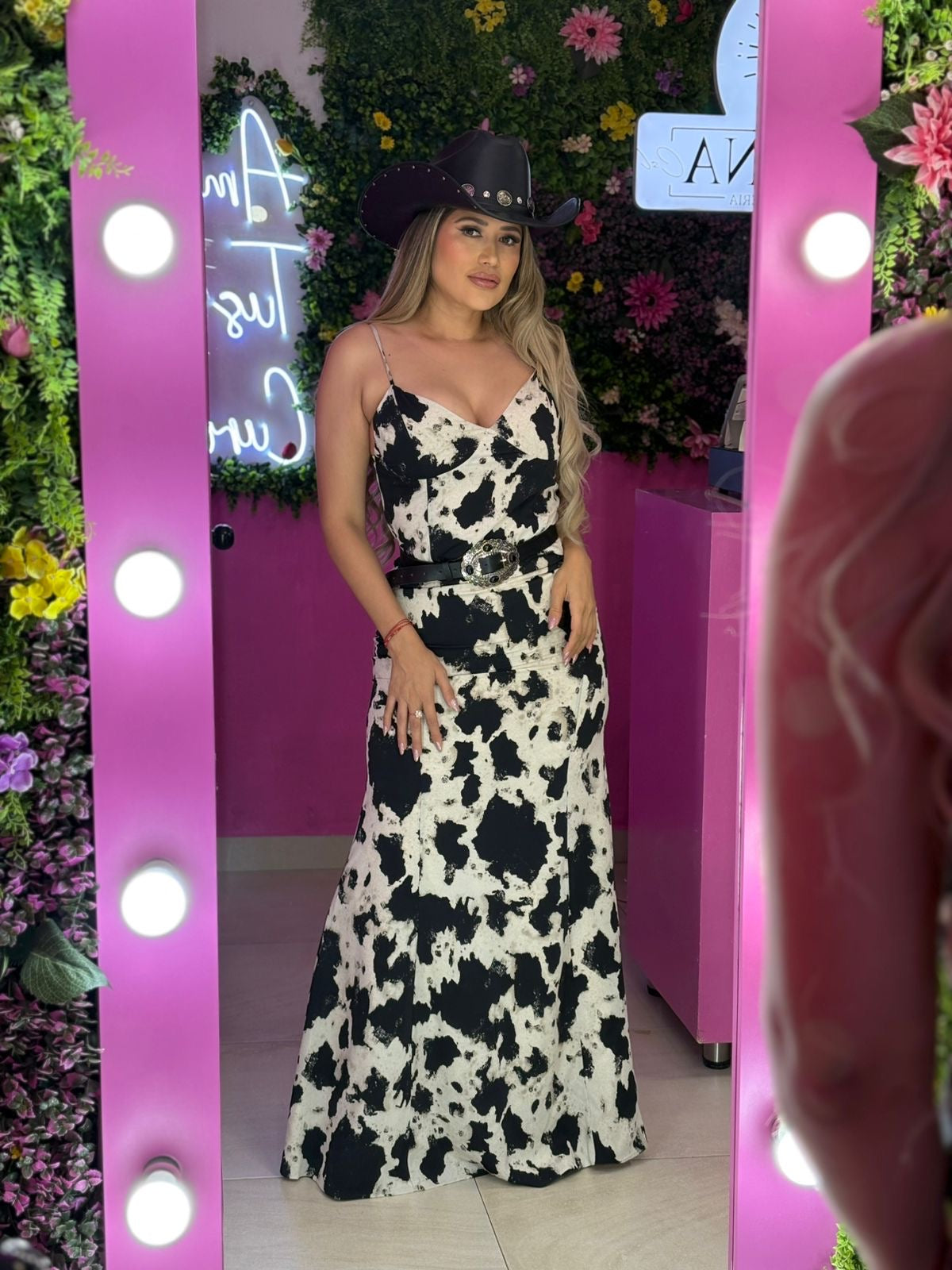 Set vaquita beige con negro