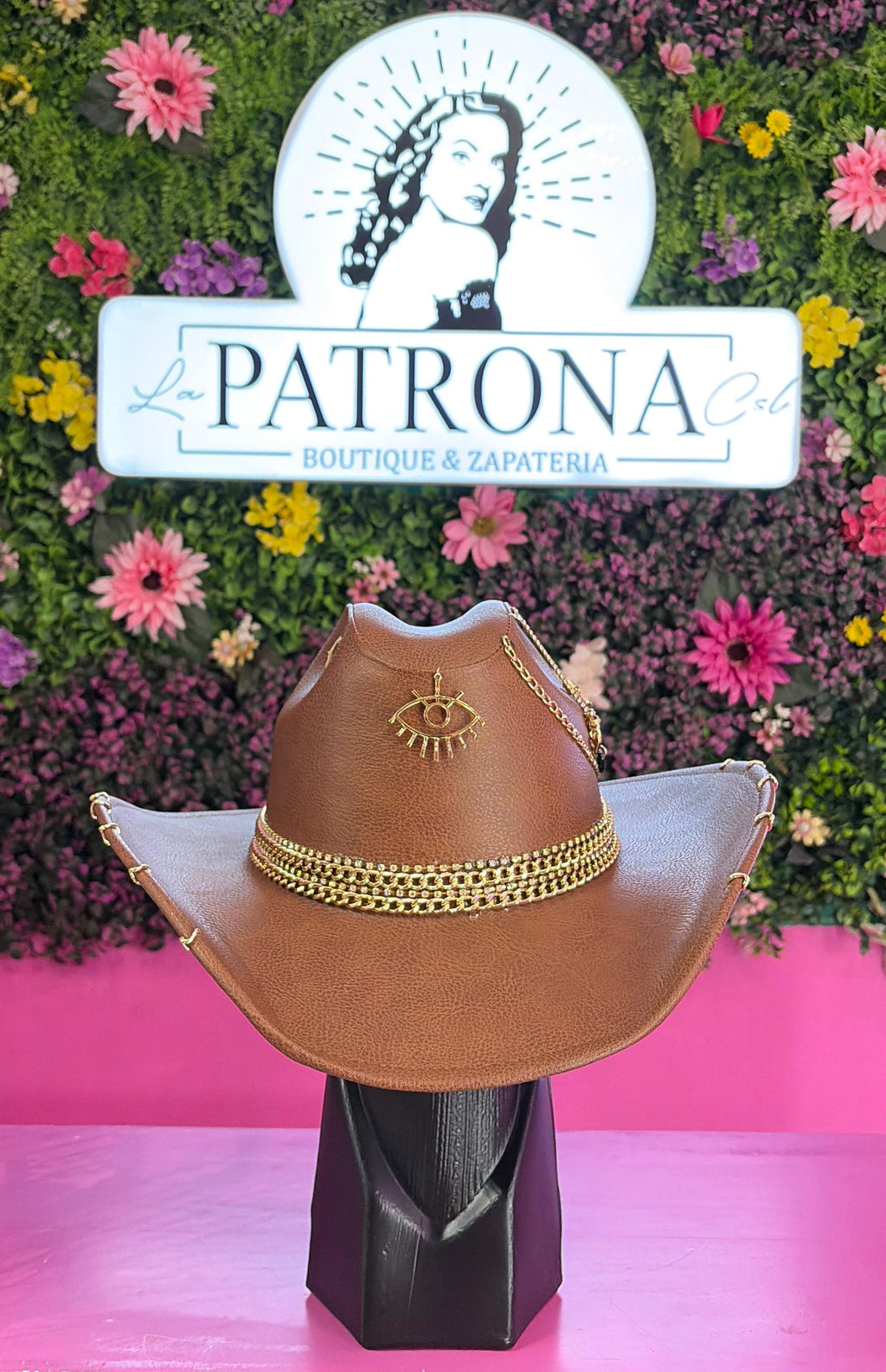 Sombrero camel con dorado