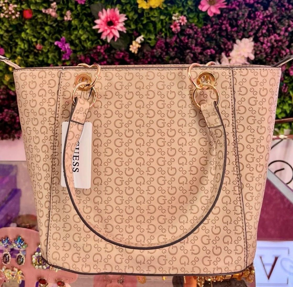 Bolsa GUESS beige grande con monedero