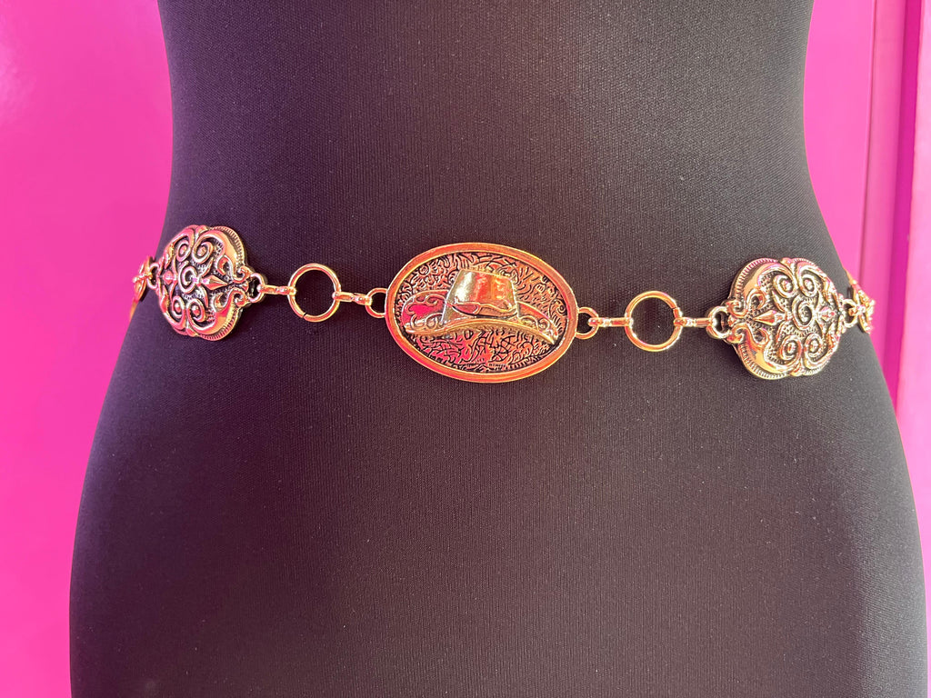 Cinto de cadena herraje dorado