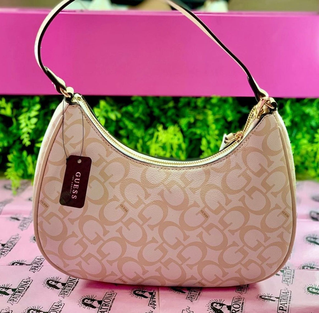 Bolsa GUESS beige con detalles dorados