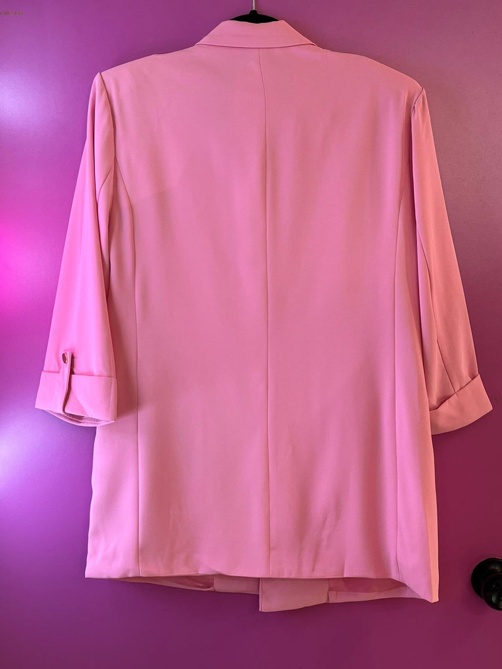 Blazer rosa palo manga tres cuartos