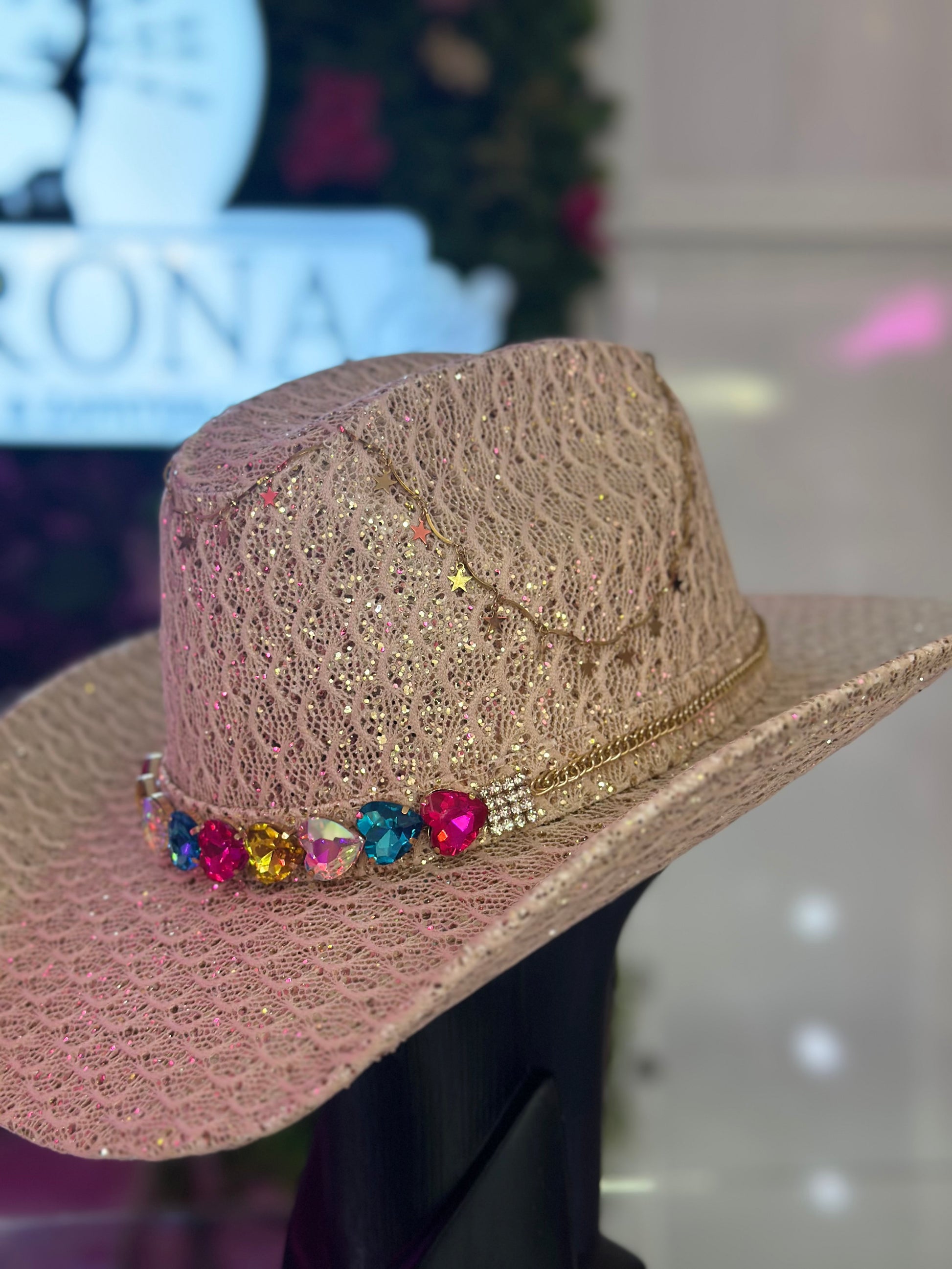 Sombrero dorado de glitter