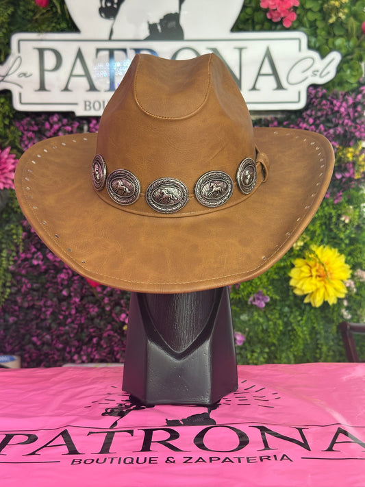Sombrero de vinipiel café