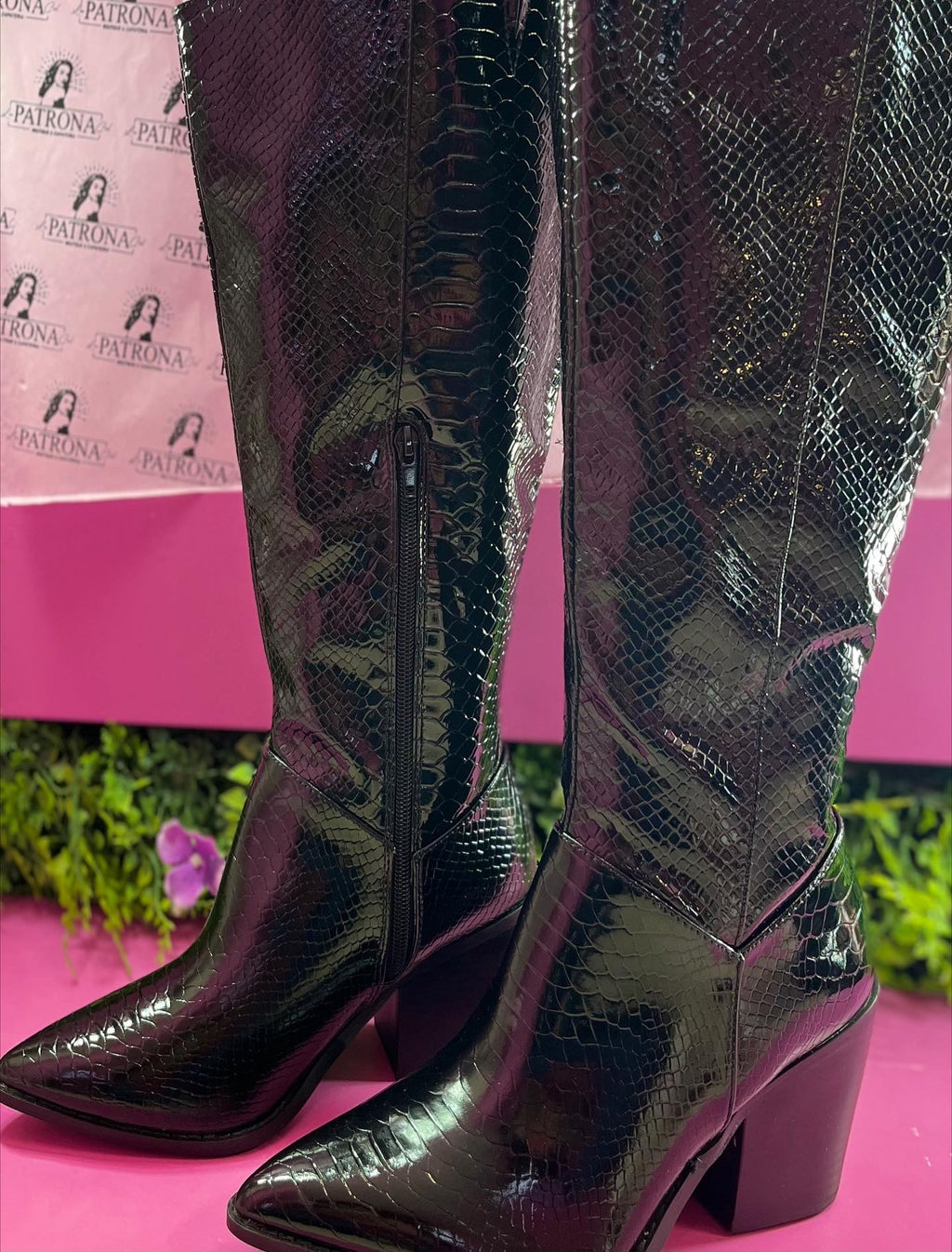 Botas negras charol LILIBETH