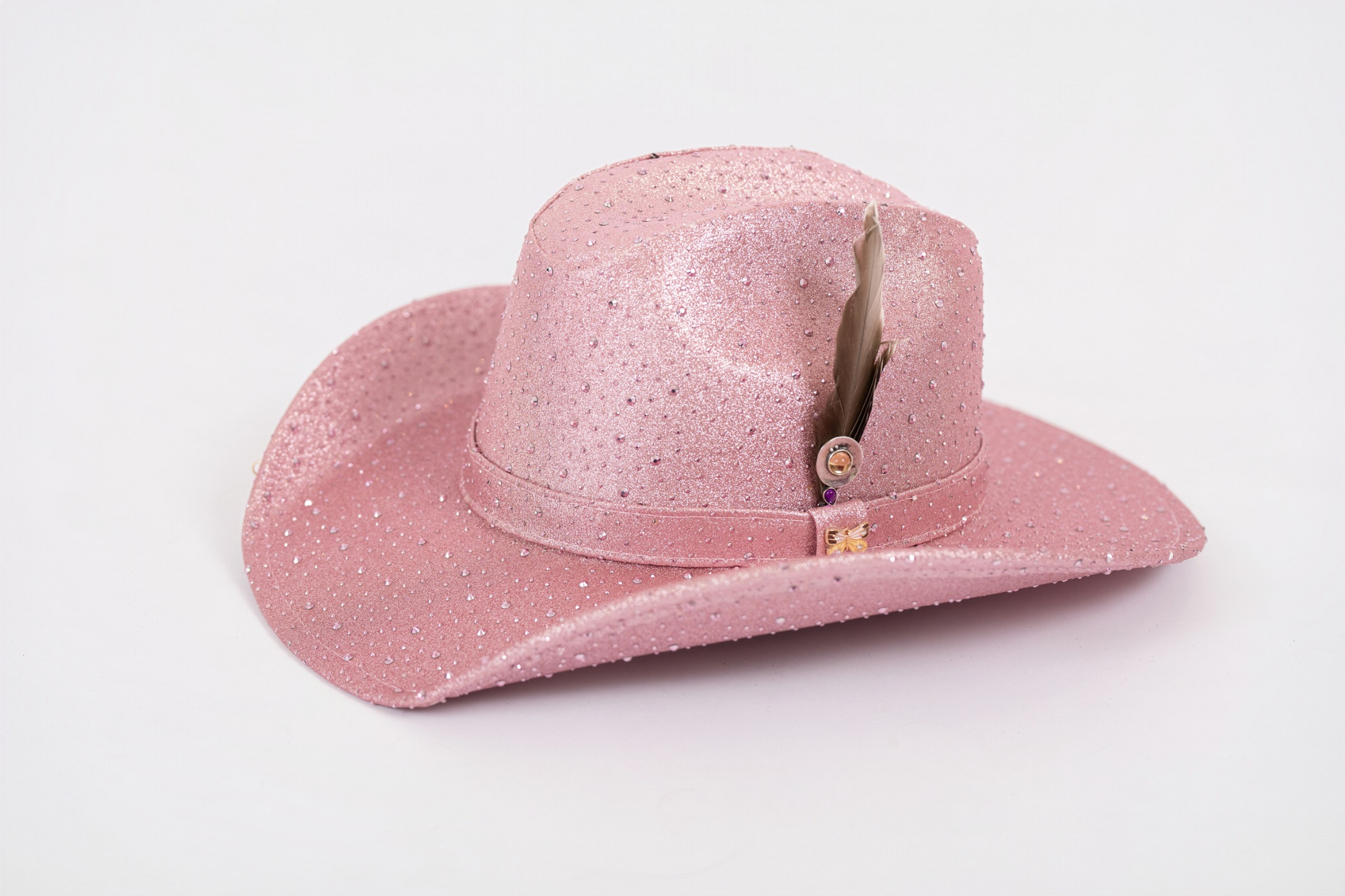 Sombrero rosa con brillos
