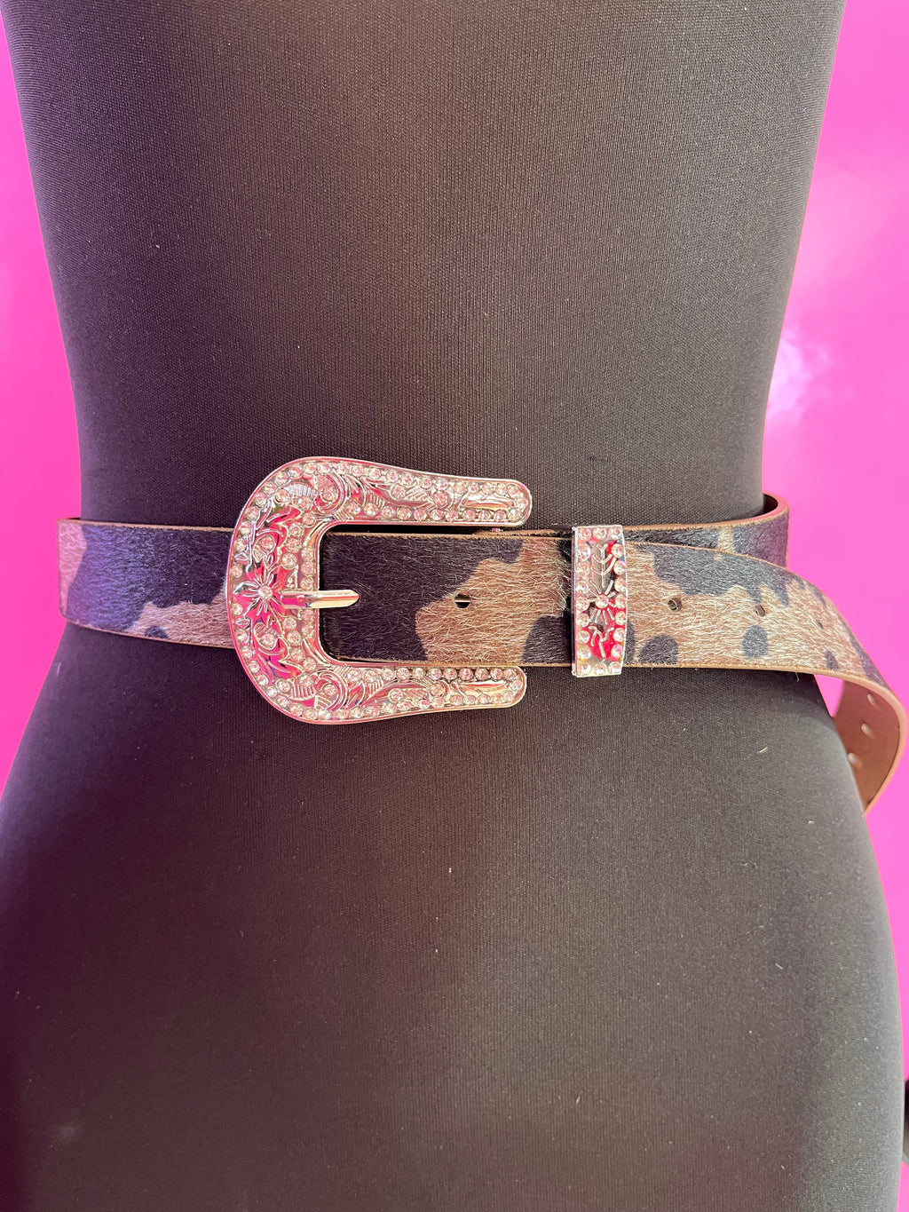 Cinto estampado de vaca