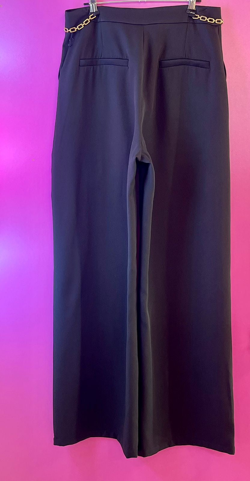 Pantalón de vestir negro corte recto