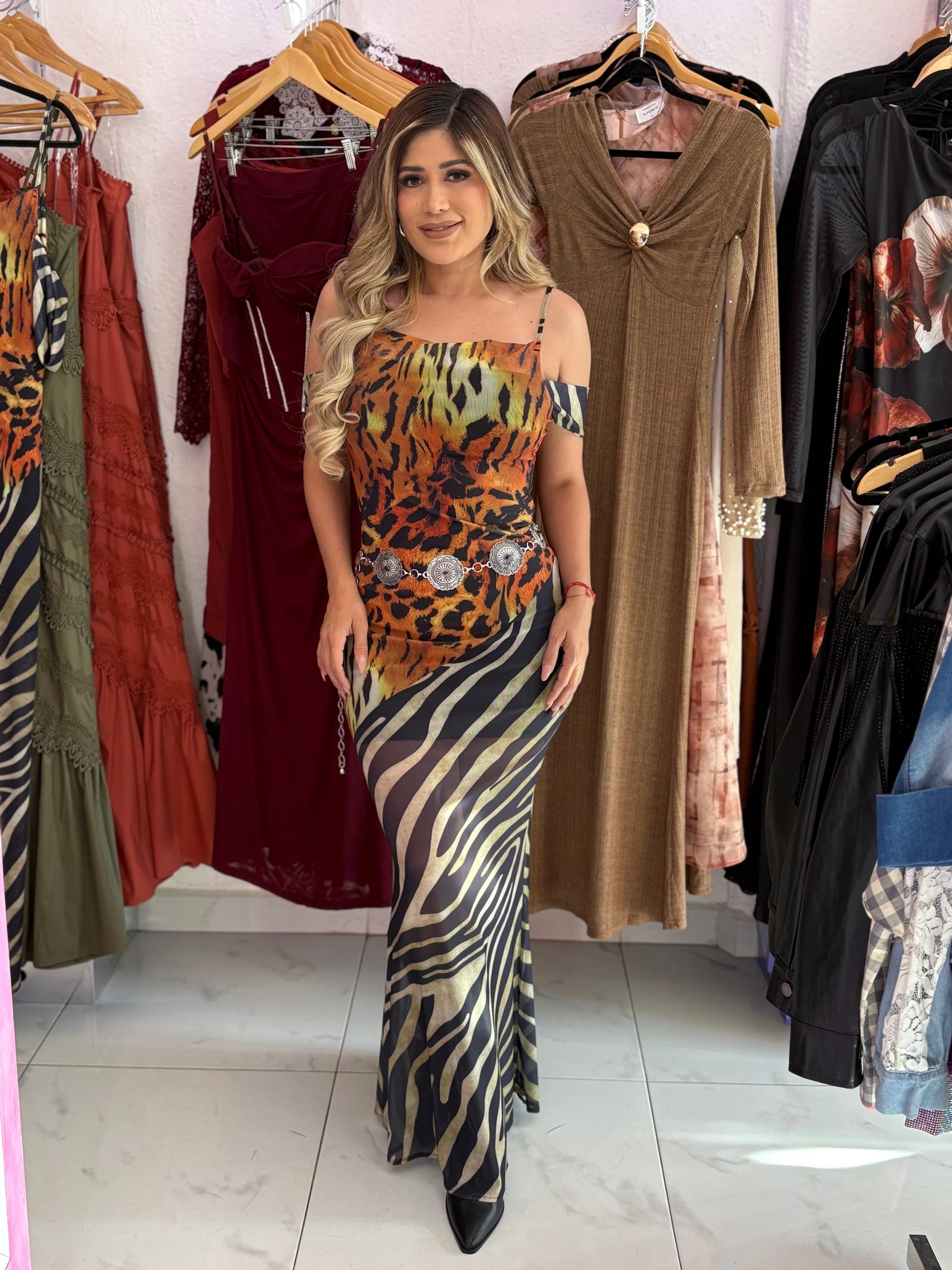 Vestido animal print