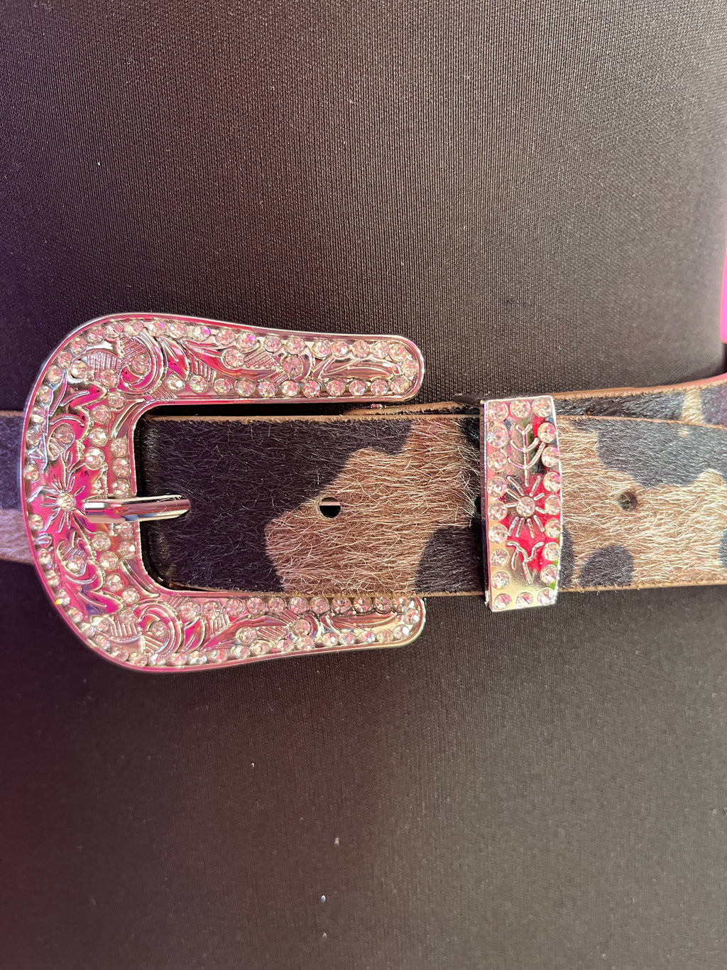 Cinto estampado de vaca