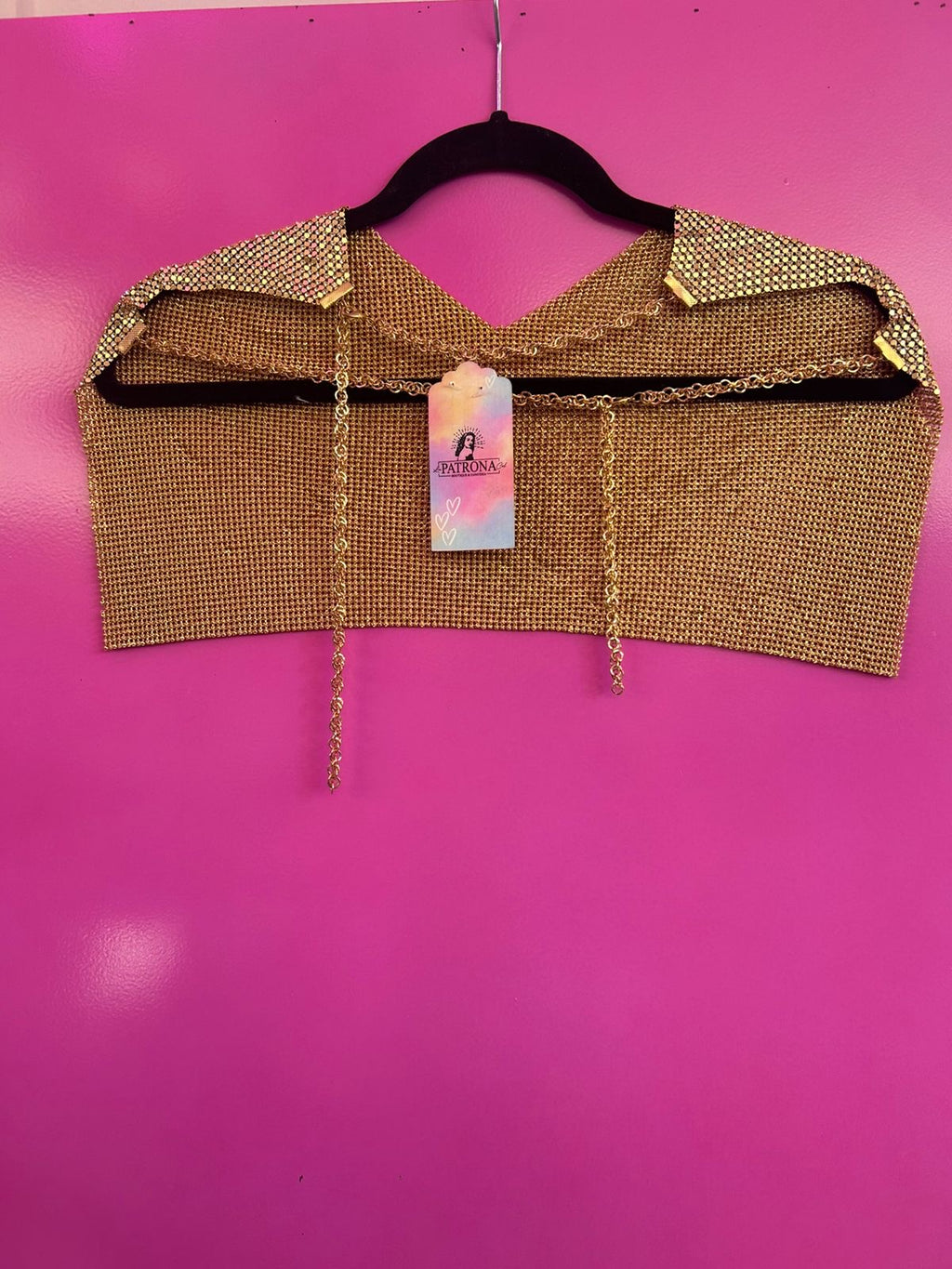 Top de brillos dorado