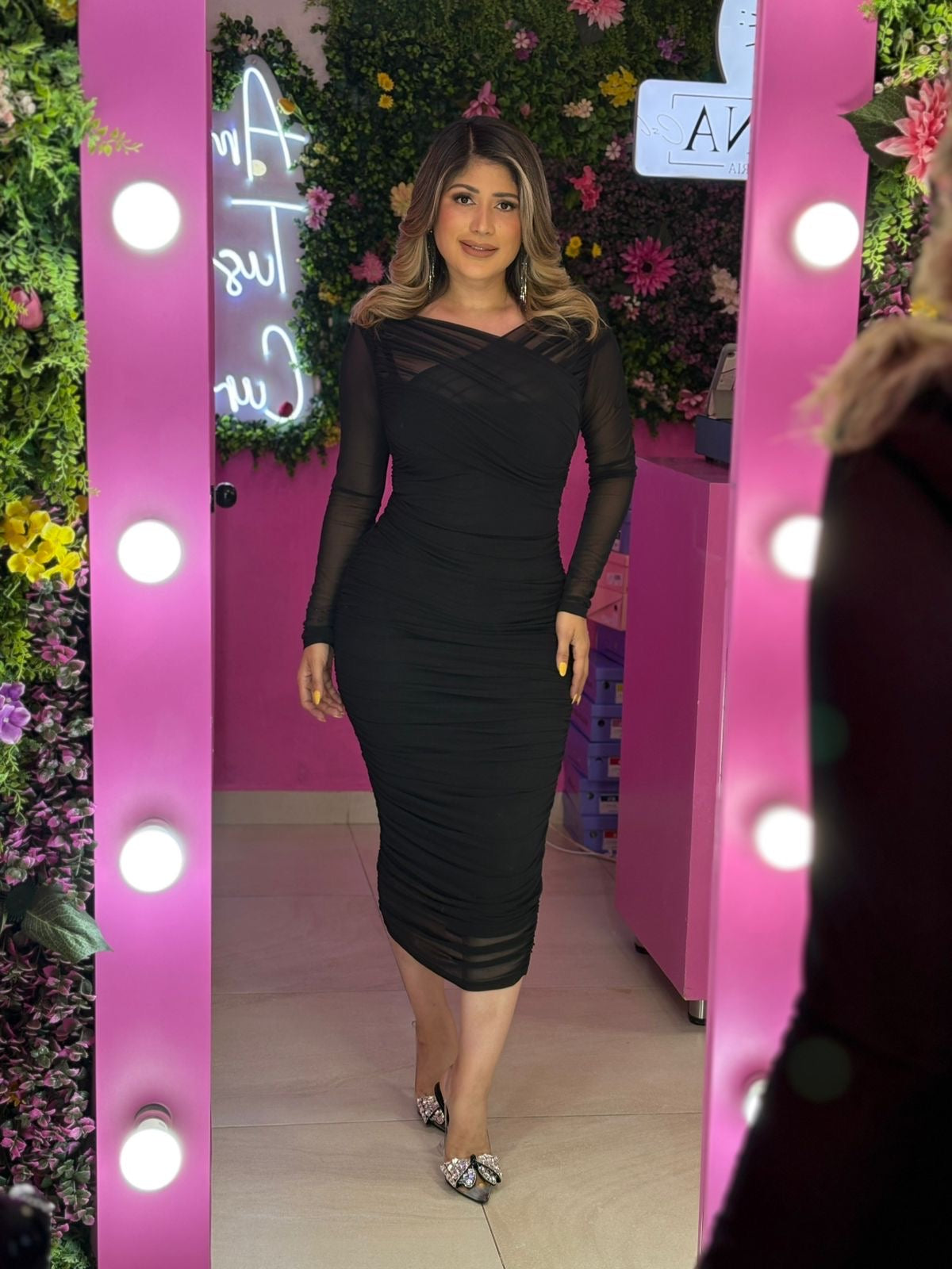 Vestido negro mesh