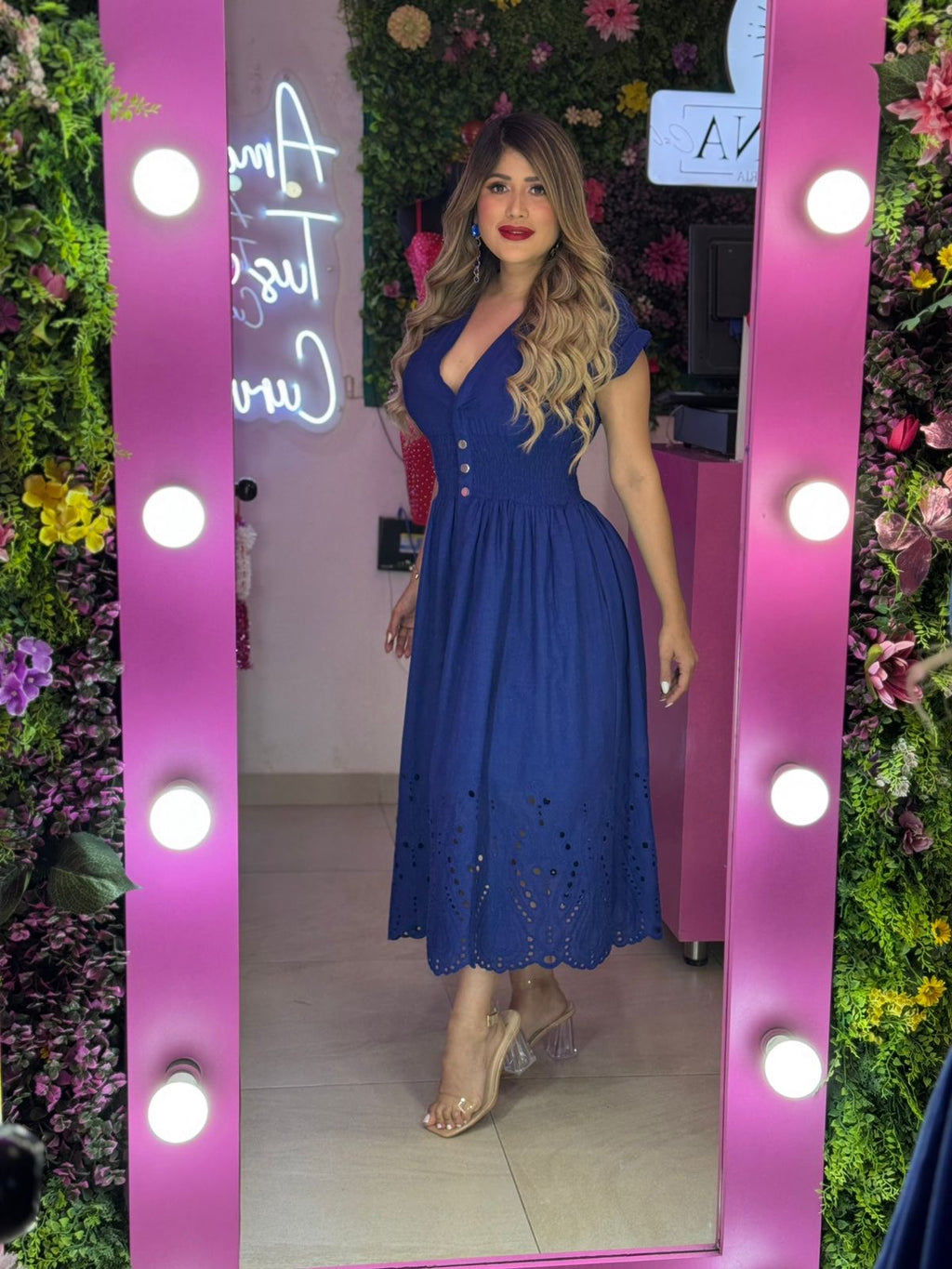 Vestido azul largo