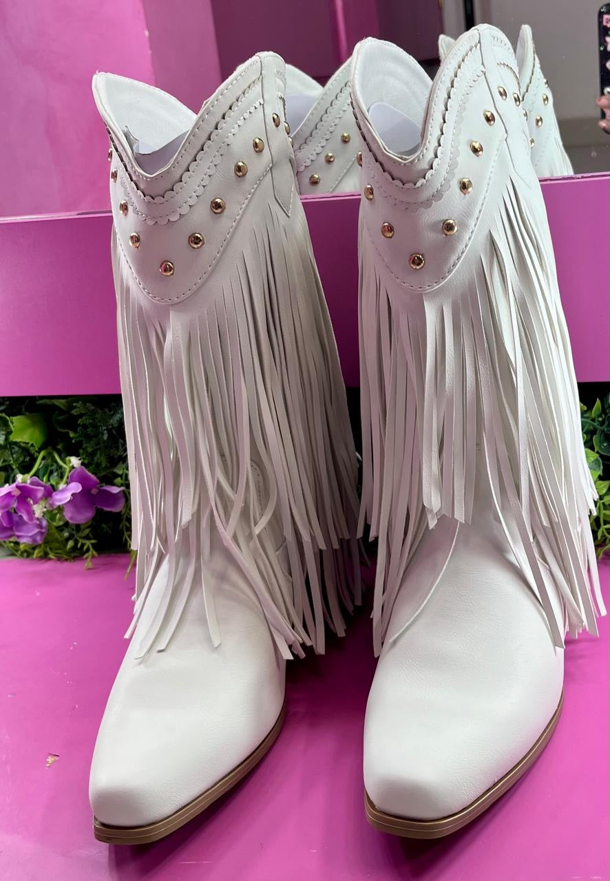Bota corta de barbas blanca