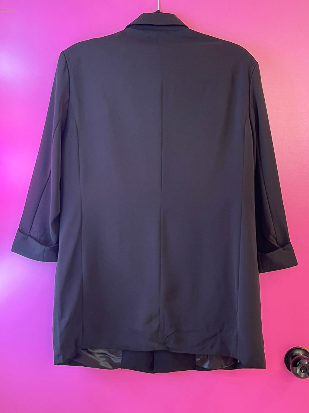 Blazer negro manga tres cuartos