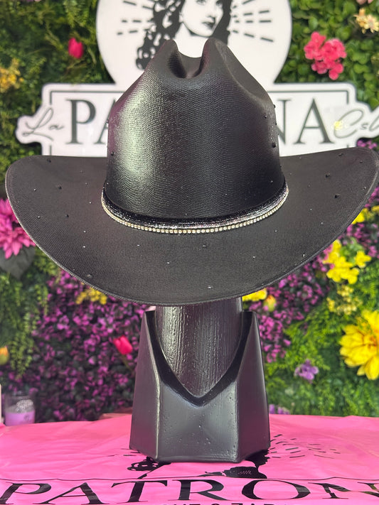 Sombrero negro con brillos